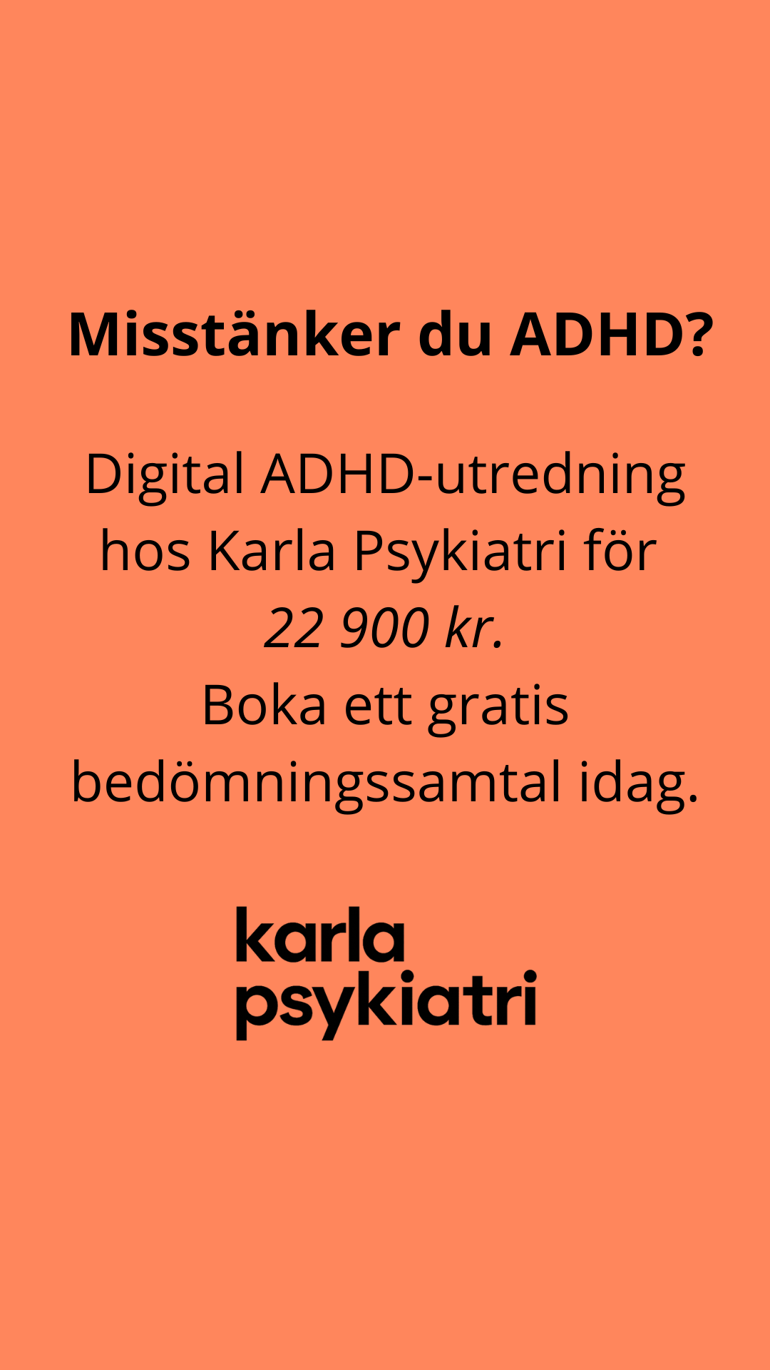 Karla Psykiatri Facebook ad from Jan 22, 2026