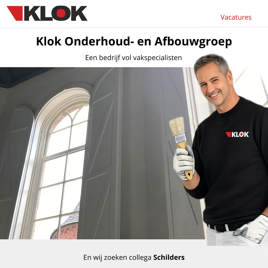 Klok Onderhoud- en Afbouwgroep BV Facebook ad: Vacature schilder