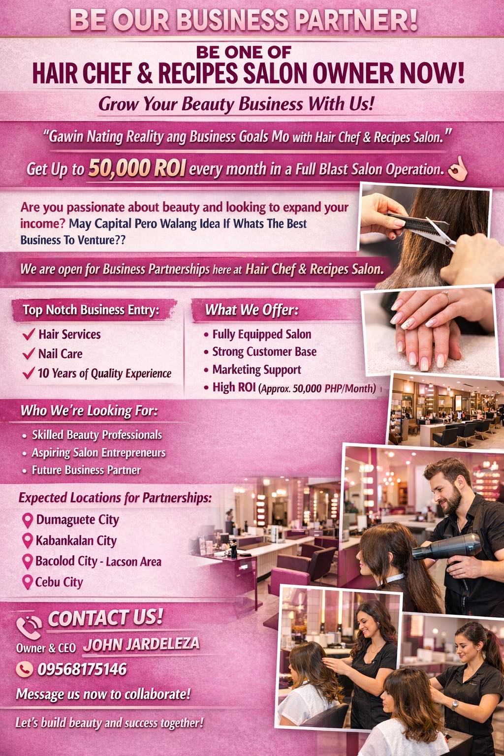 Hair Chef and Recipes Salon Facebook ad: BE OUR BUSINESS PARTNER!