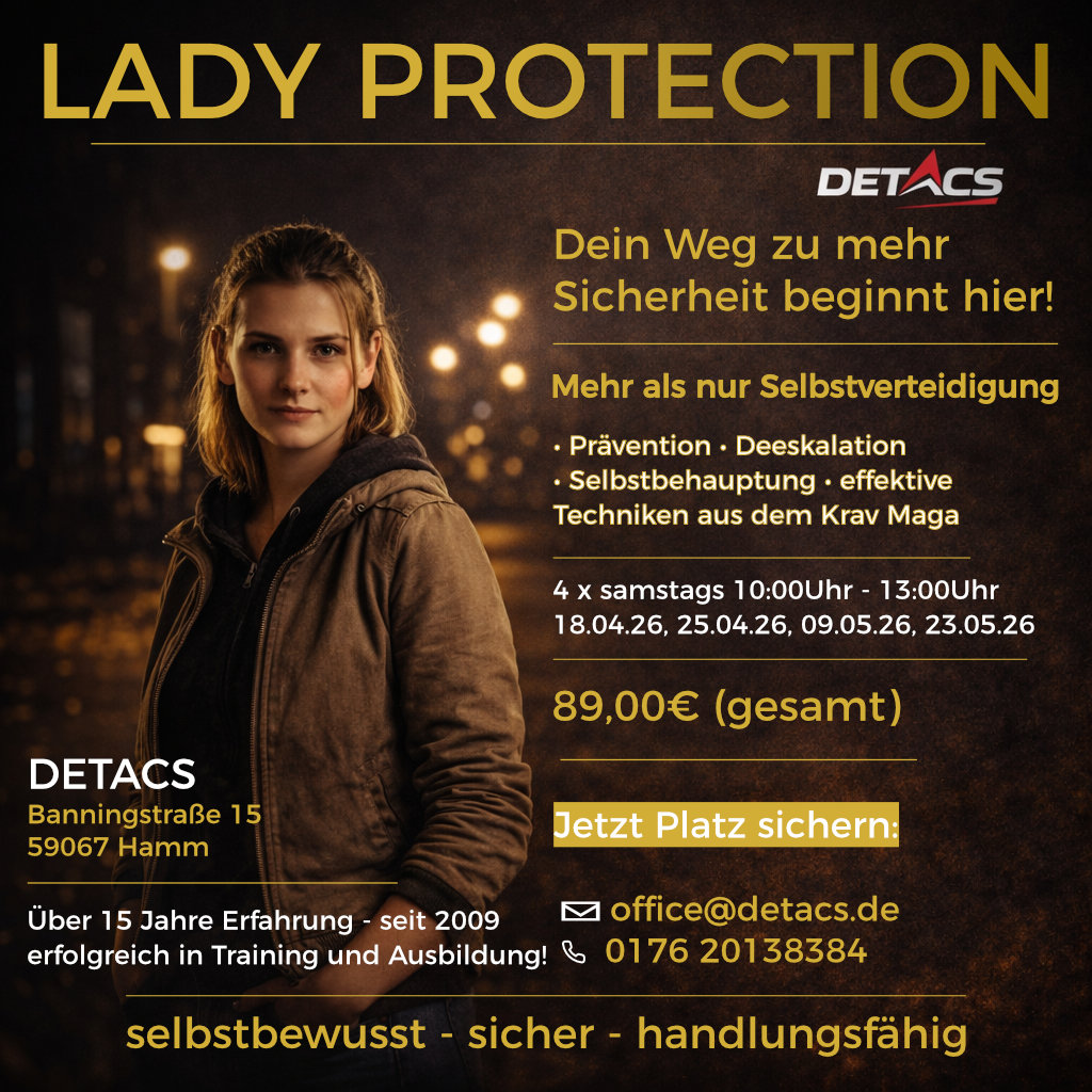 Detacs Krav Maga / Combat Fitness Hamm Facebook ad: Lady Protection