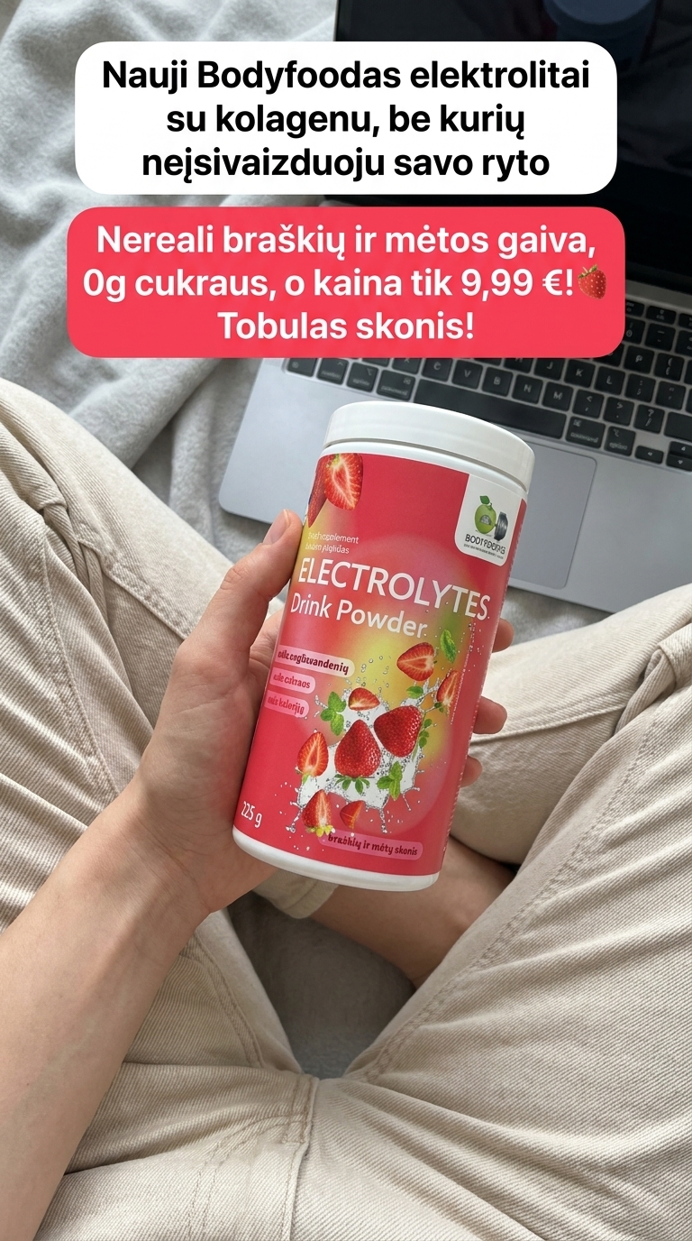 Sveikatos produktai ir sporto papildai Facebook ad: Elektrolitai + Kolagenas | 9,99 €