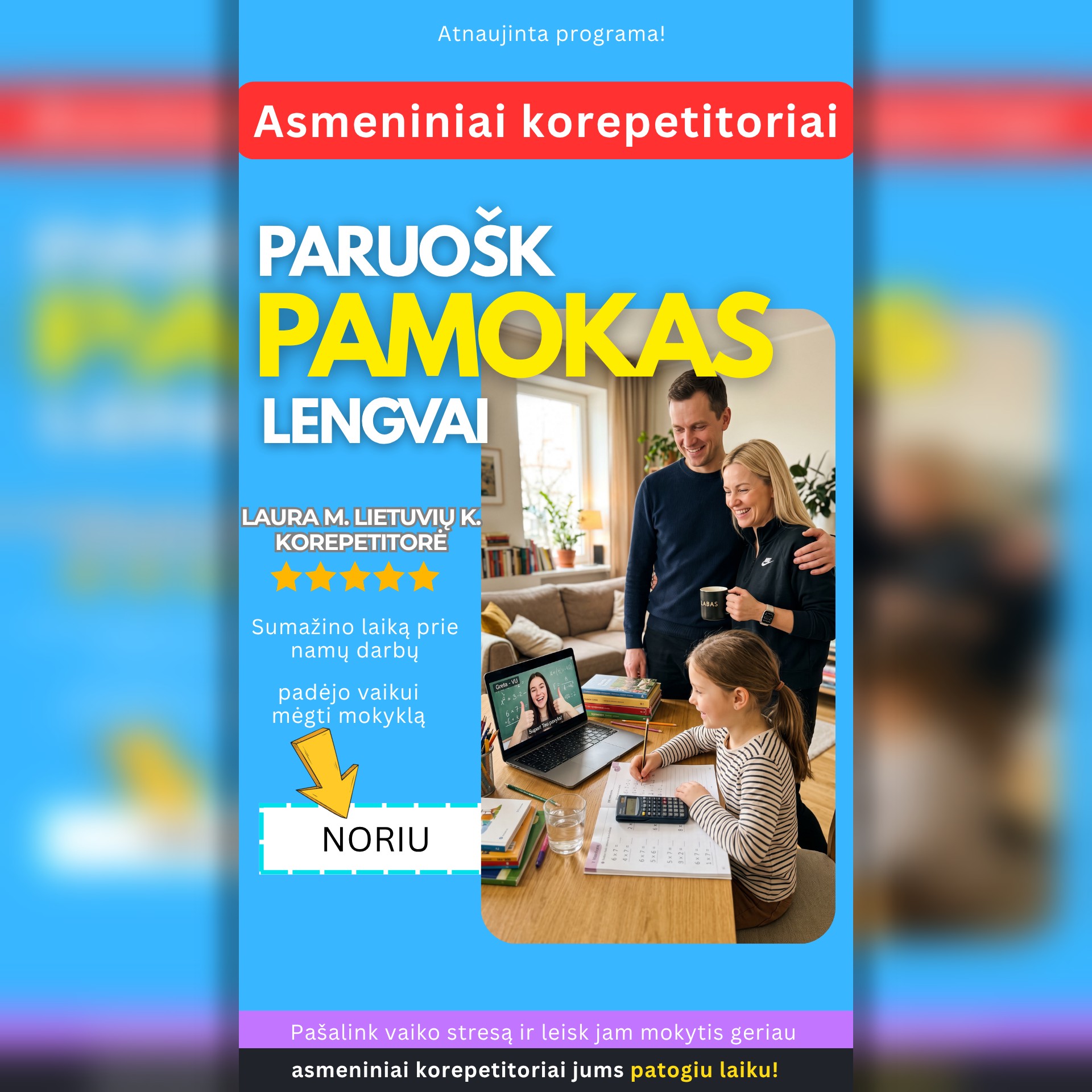Korepetitoriai Išmok Facebook ad: Noriu