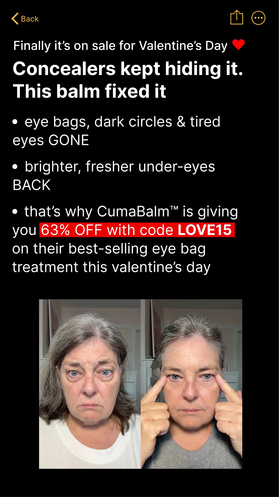 CUMA Skincare Facebook ad
