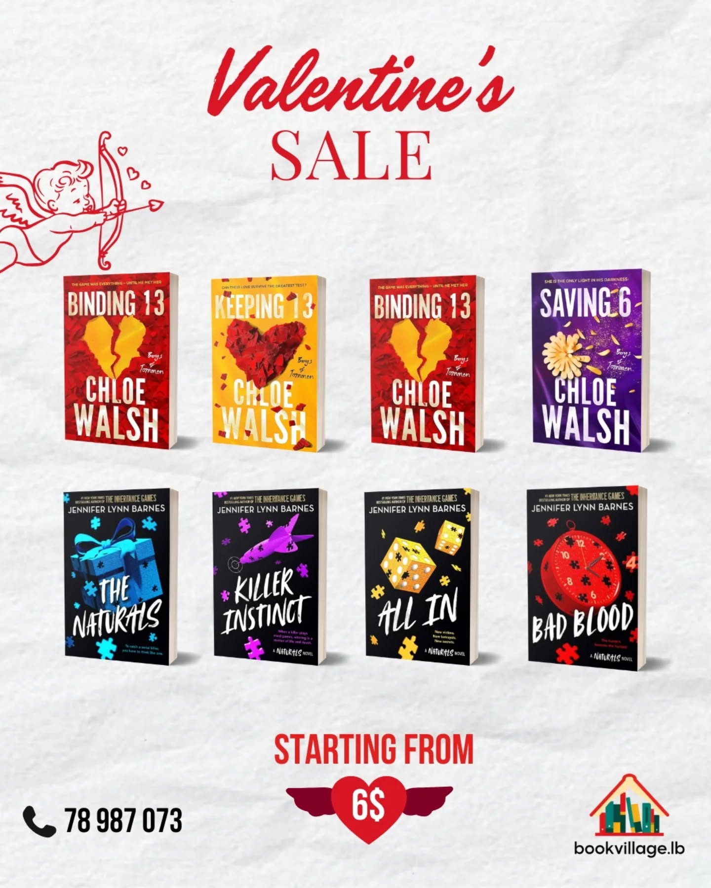 bookvillage.lb Facebook ad: This Valentine’s, fall in love with books