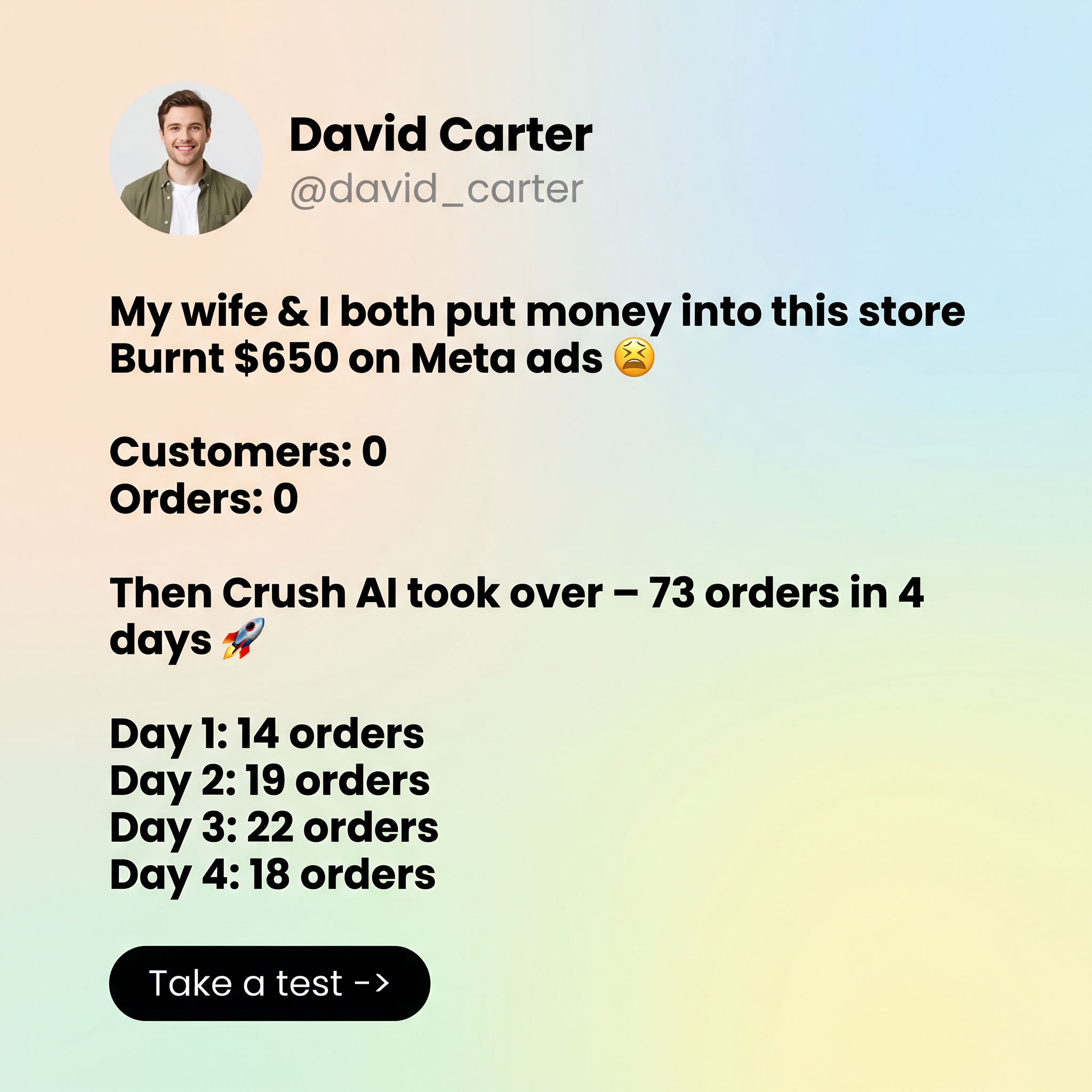 trycrush.ai Facebook ad