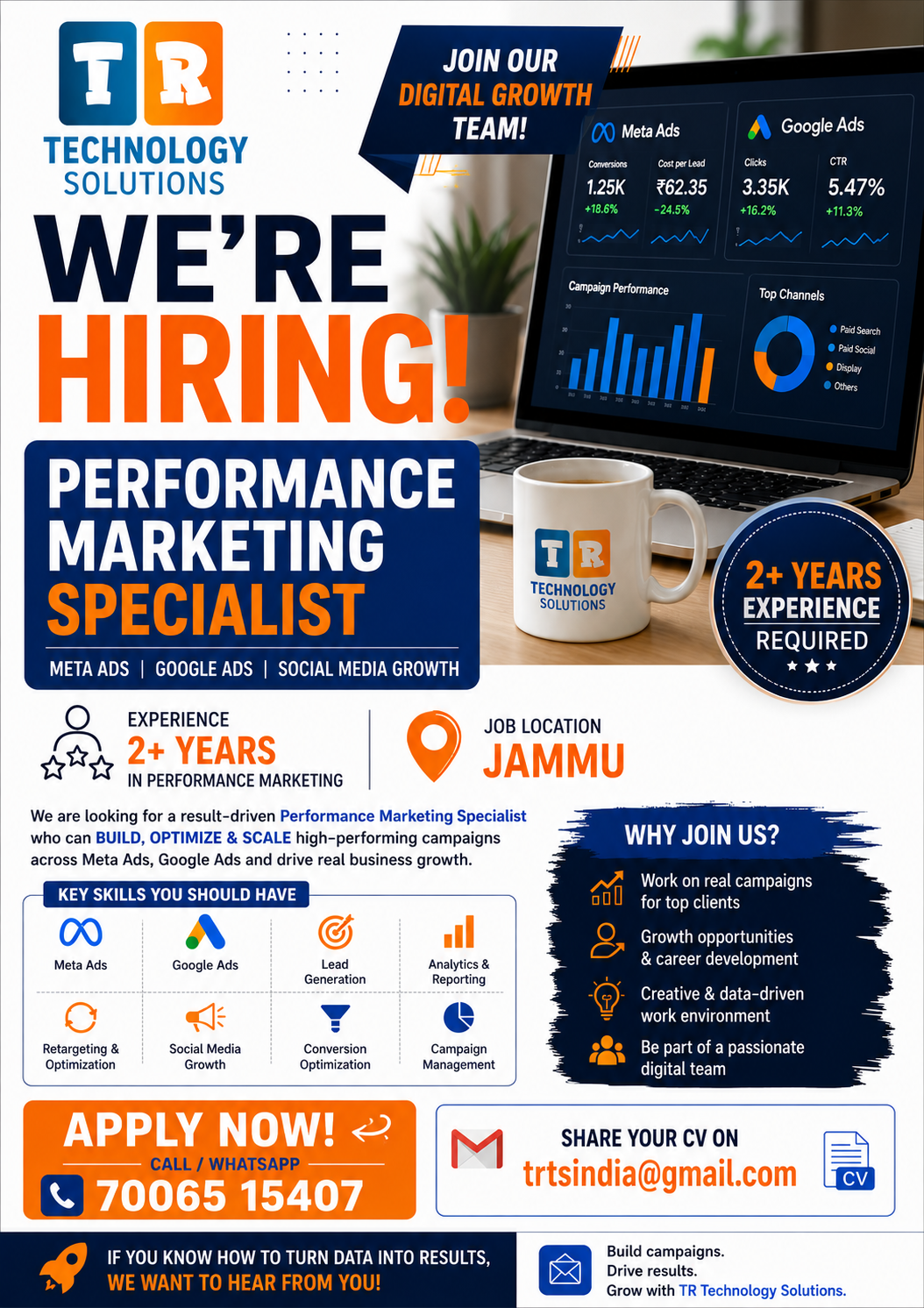 TR Technology Solutions Facebook ad: Hiring: Performance Marketing Specialist