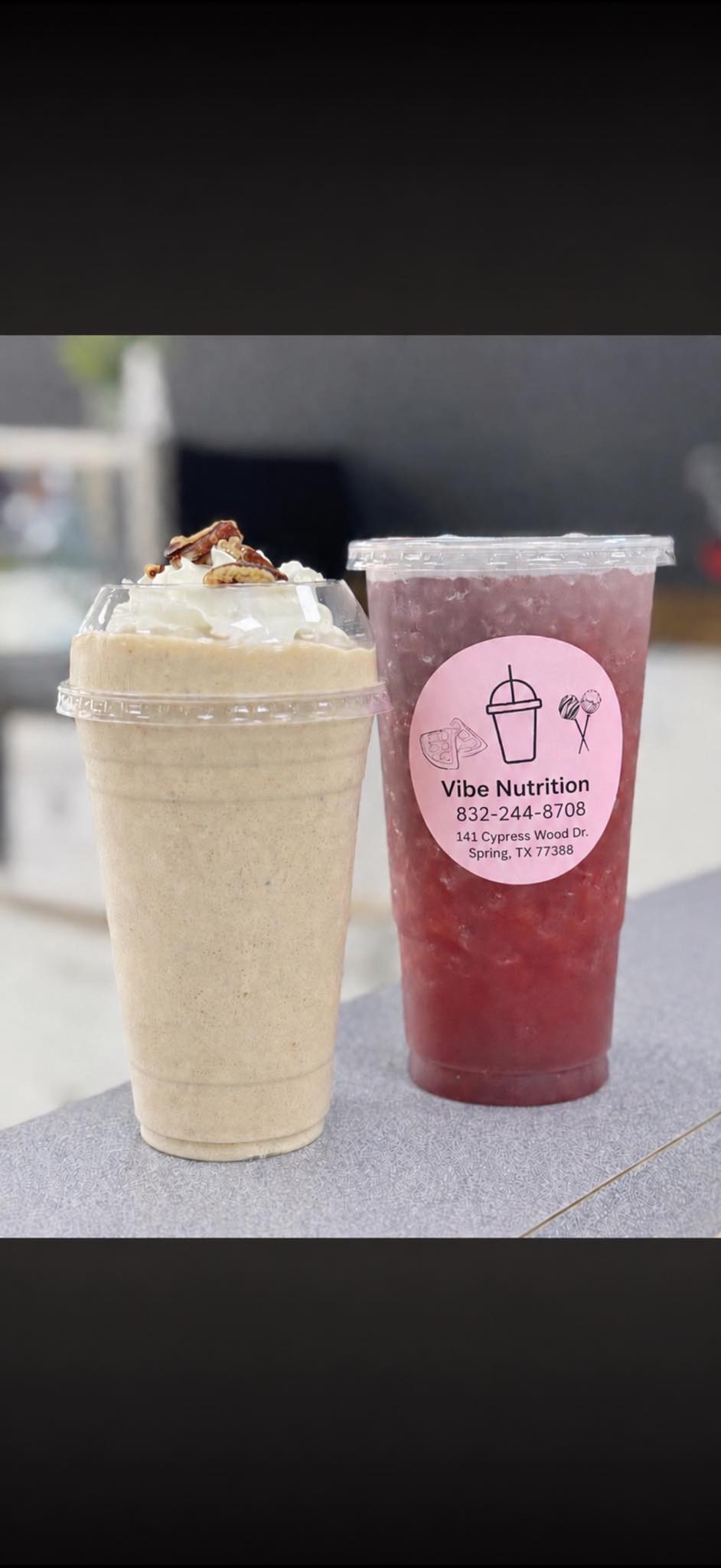 Vibe Nutrition Facebook ad: Shake + Specialty Tea
