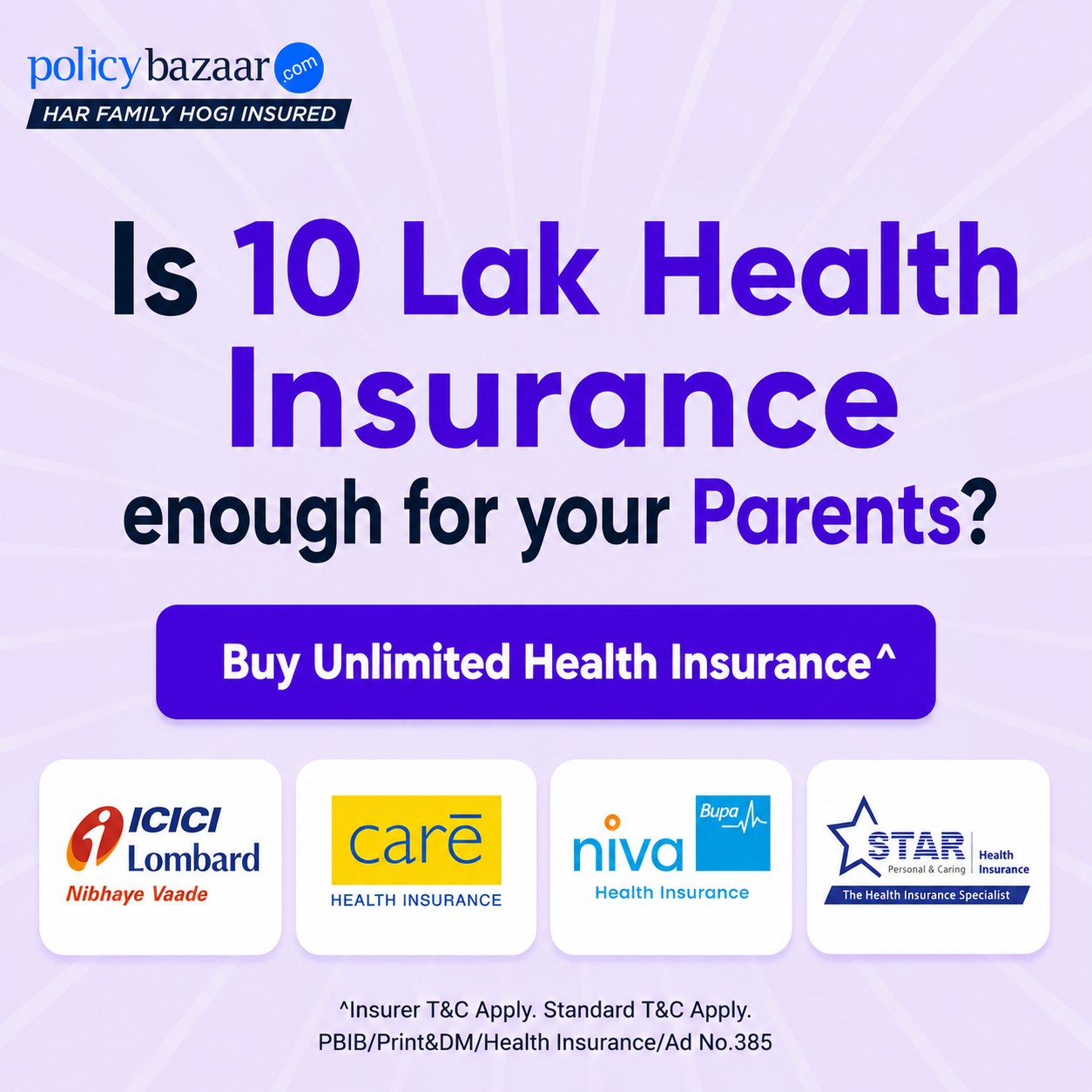 Policybazaar Health Insurance Facebook ad