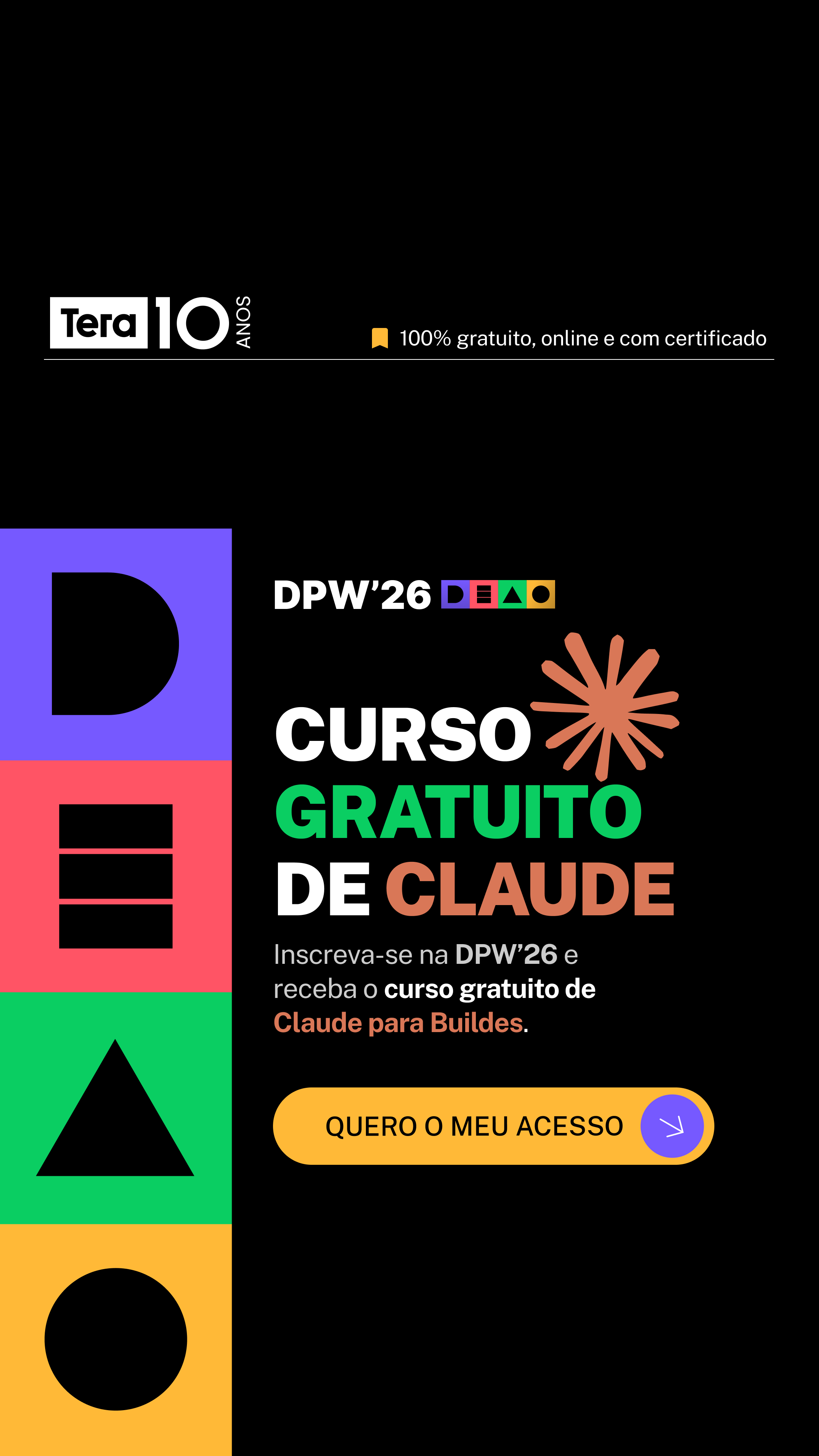 Tera Facebook ad: Garanta sua vaga.