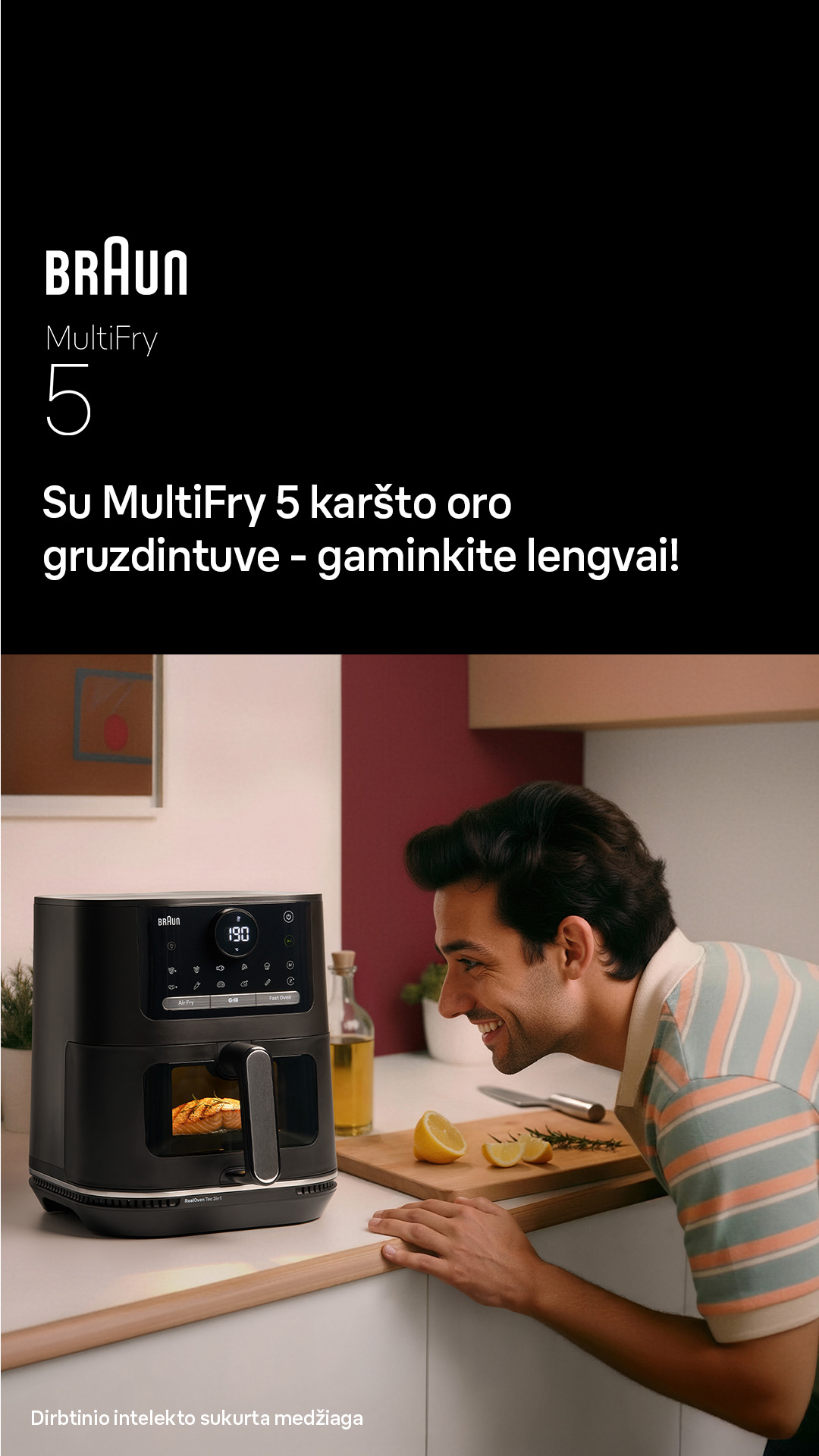 Braun Household Facebook ad: Trys viename - MultiFry 5!
