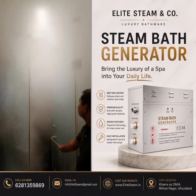 Elite Steam & co Facebook ad: Bring Luxury Steam Bath Generator to GYM/SPA/HOME