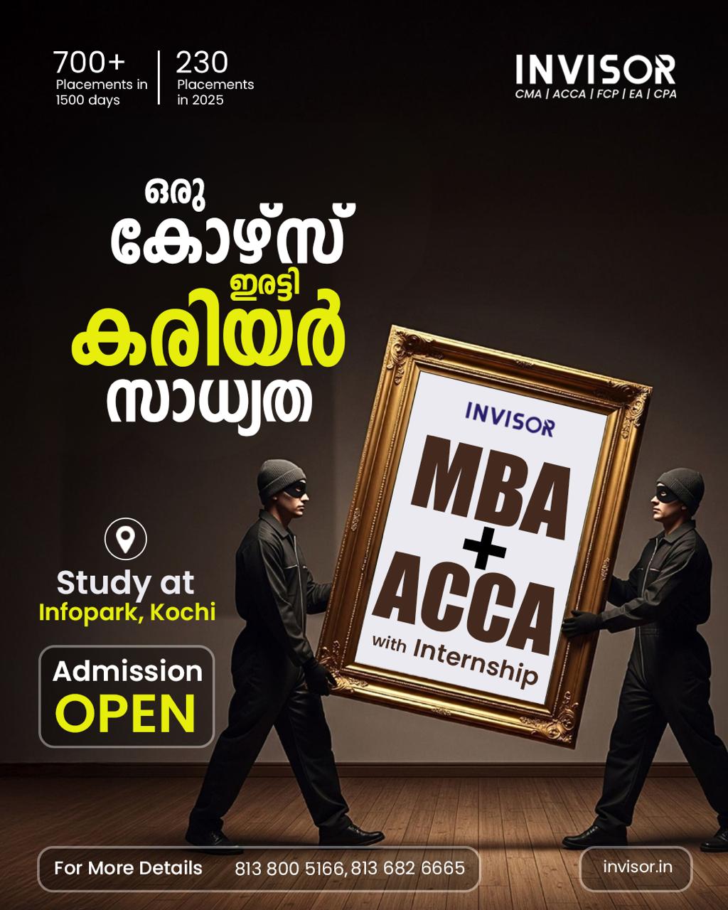Invisor Learning Facebook ad: MBA + ACCA | Practical Training @ Infopark