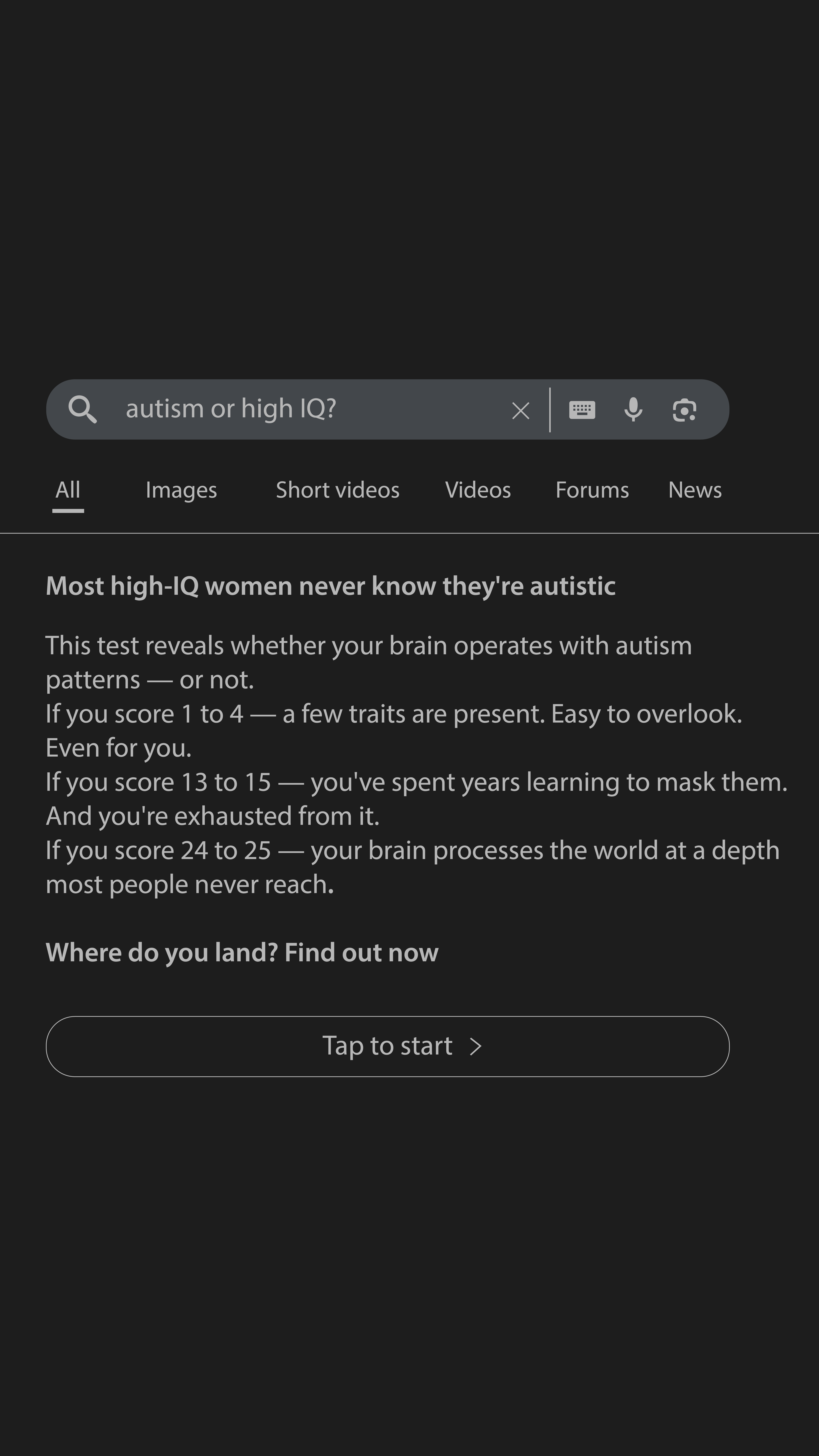 Brain Health Check Facebook ad