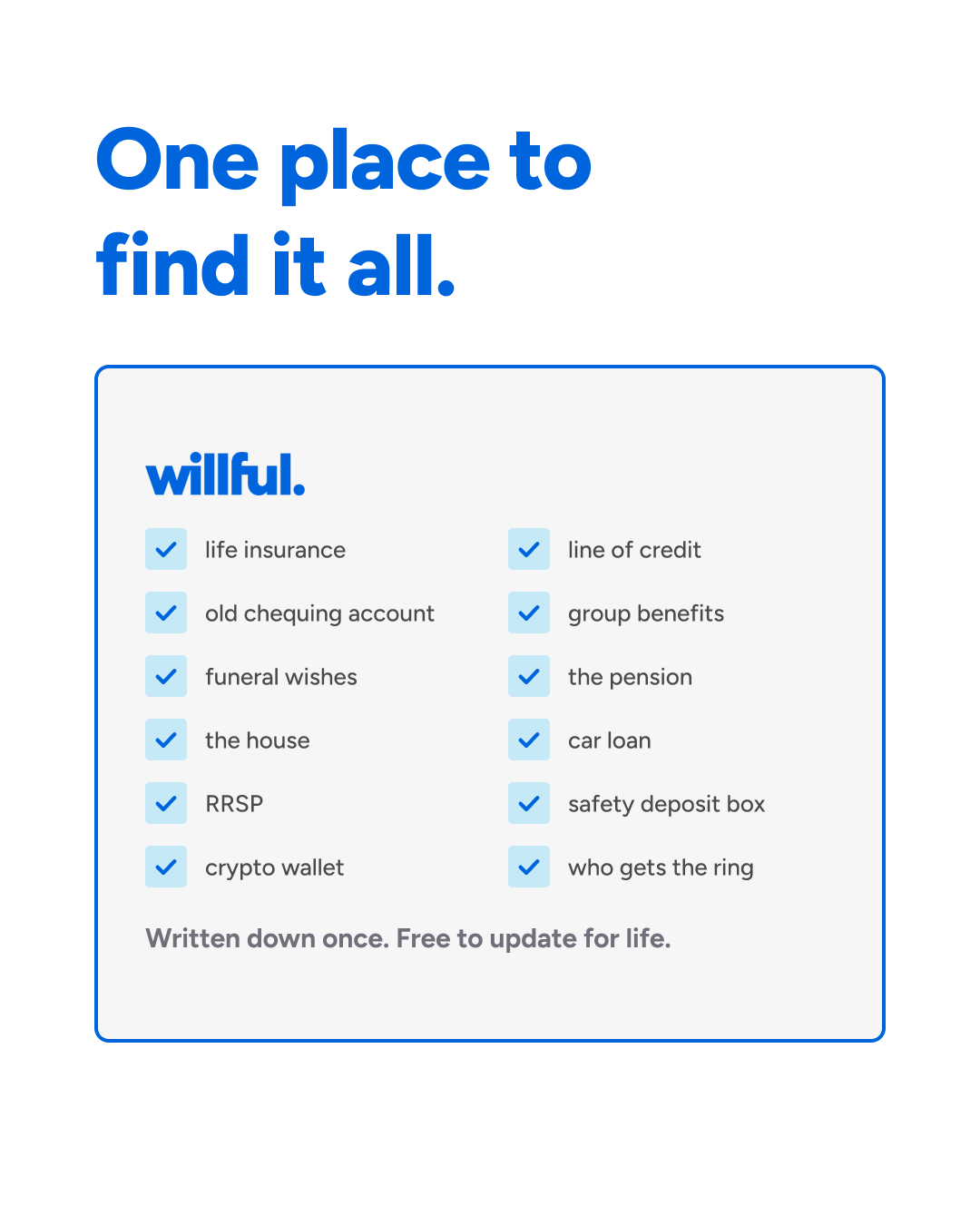 Willful Facebook ad: Make your will online | Willful