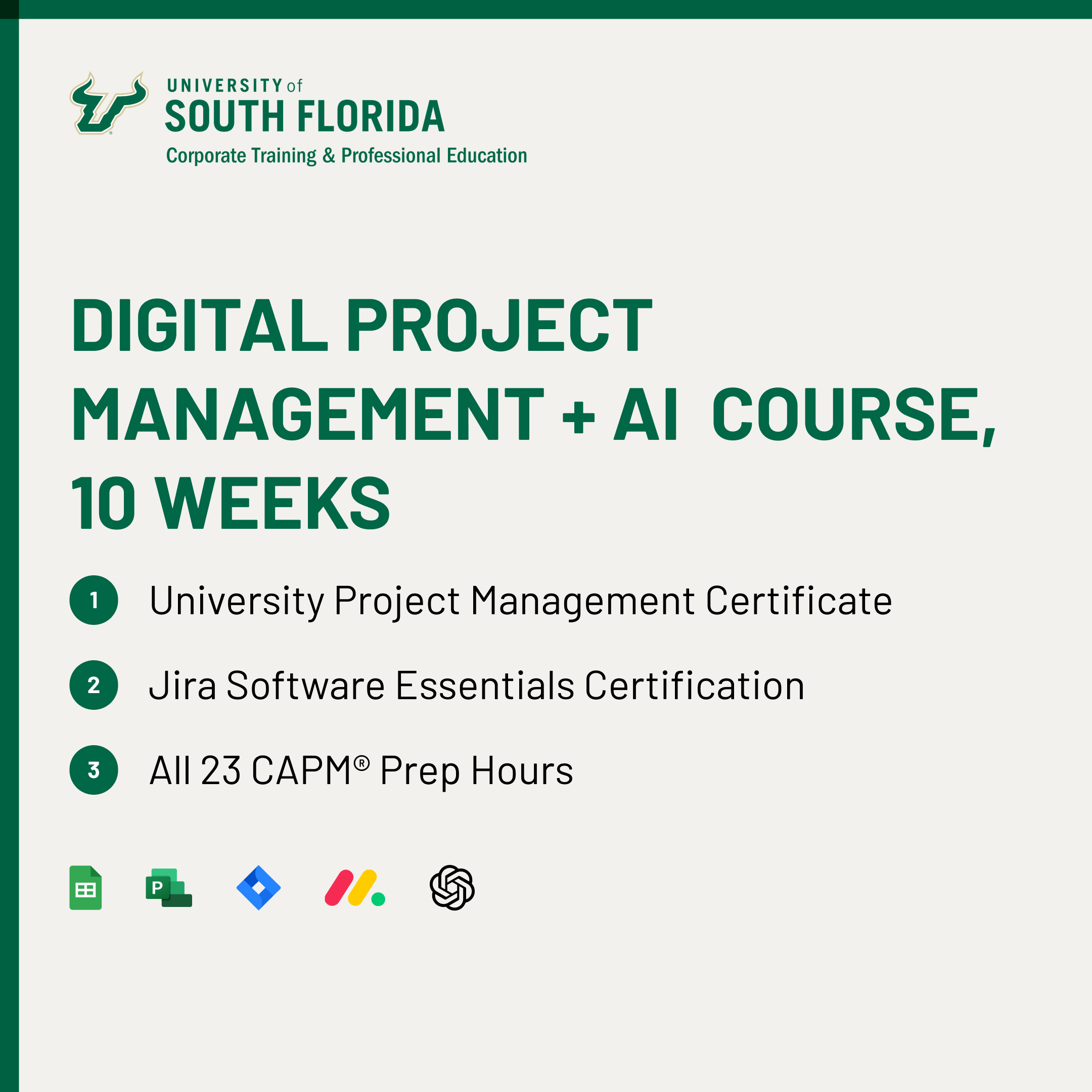 USF Corporate Training and Professional Education Online Certificates Facebook ad