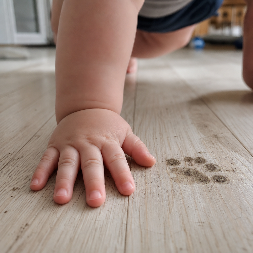 LunorNest Facebook ad: If There's A Baby On Your Floor And A Dog At Your Door…