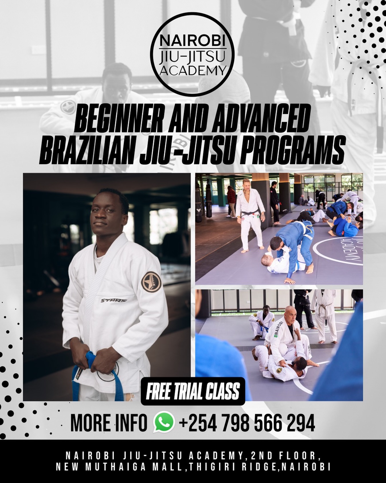 Nairobi Jiu Jitsu Academy Facebook ad: Step onto the mats and kickstart your Jiu-Jitsu…