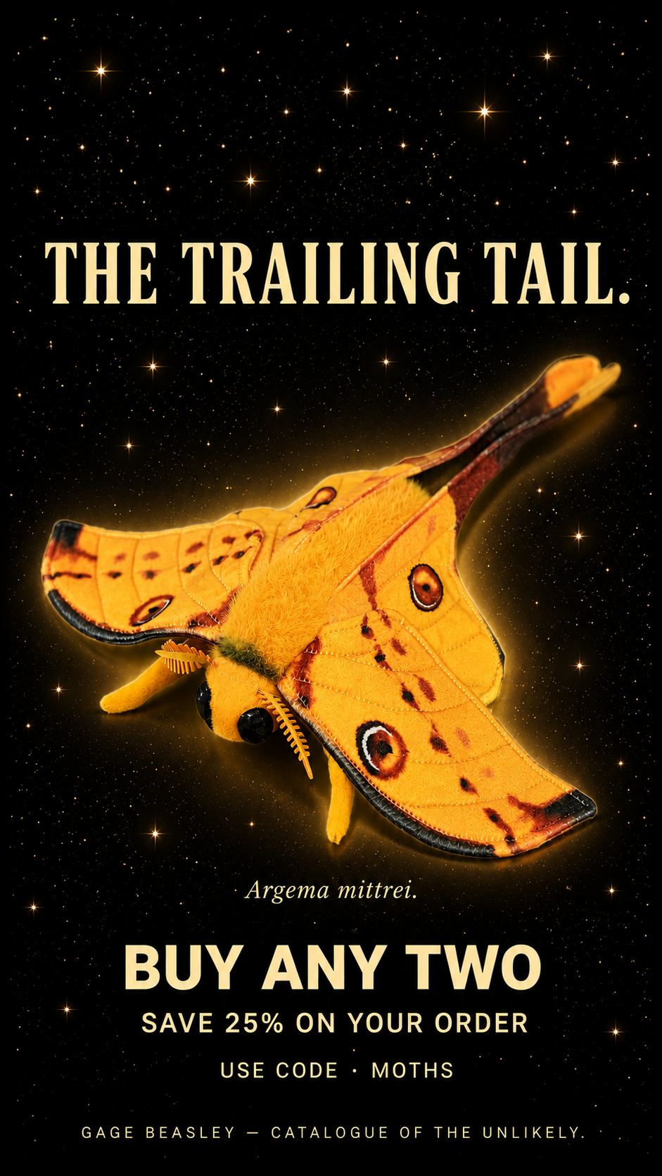 Gage Beasley Facebook ad: Buy Any Two Moths. Save 25%