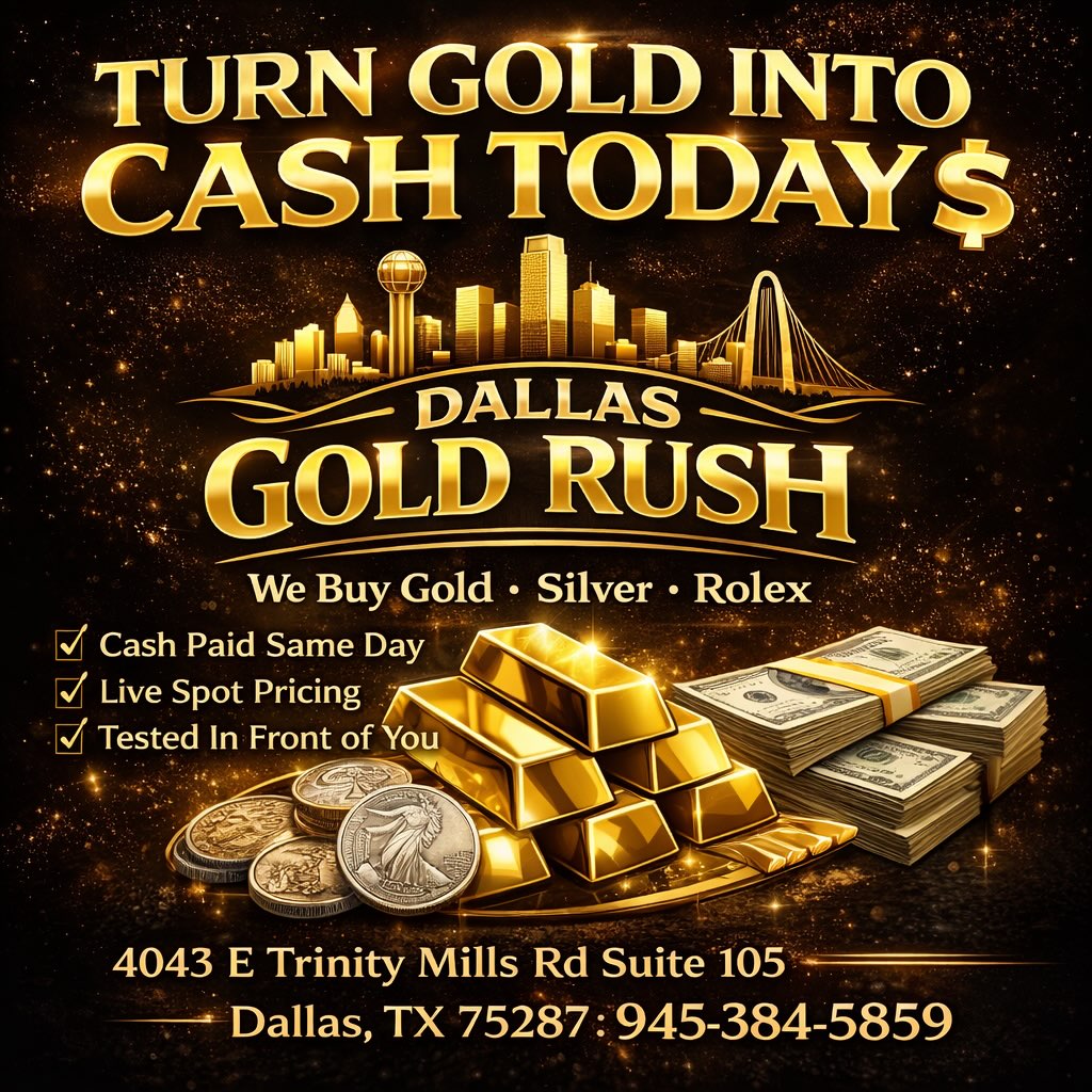 dallasgoldrush Facebook ad: TURN YOUR GOLD INTO CASH TODAY
