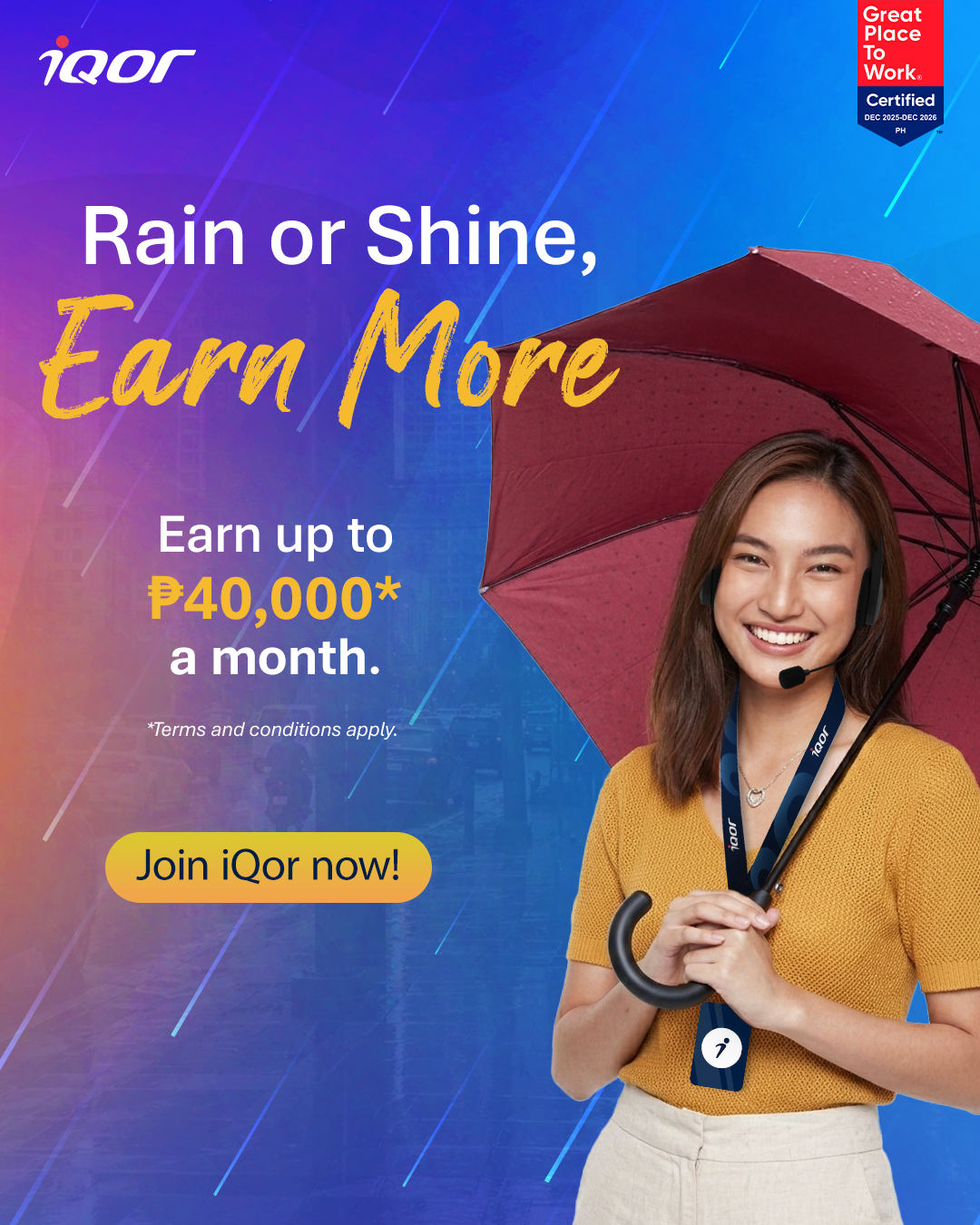 iQor Philippines Facebook ad: Be the best version of you @ iQor Clark.