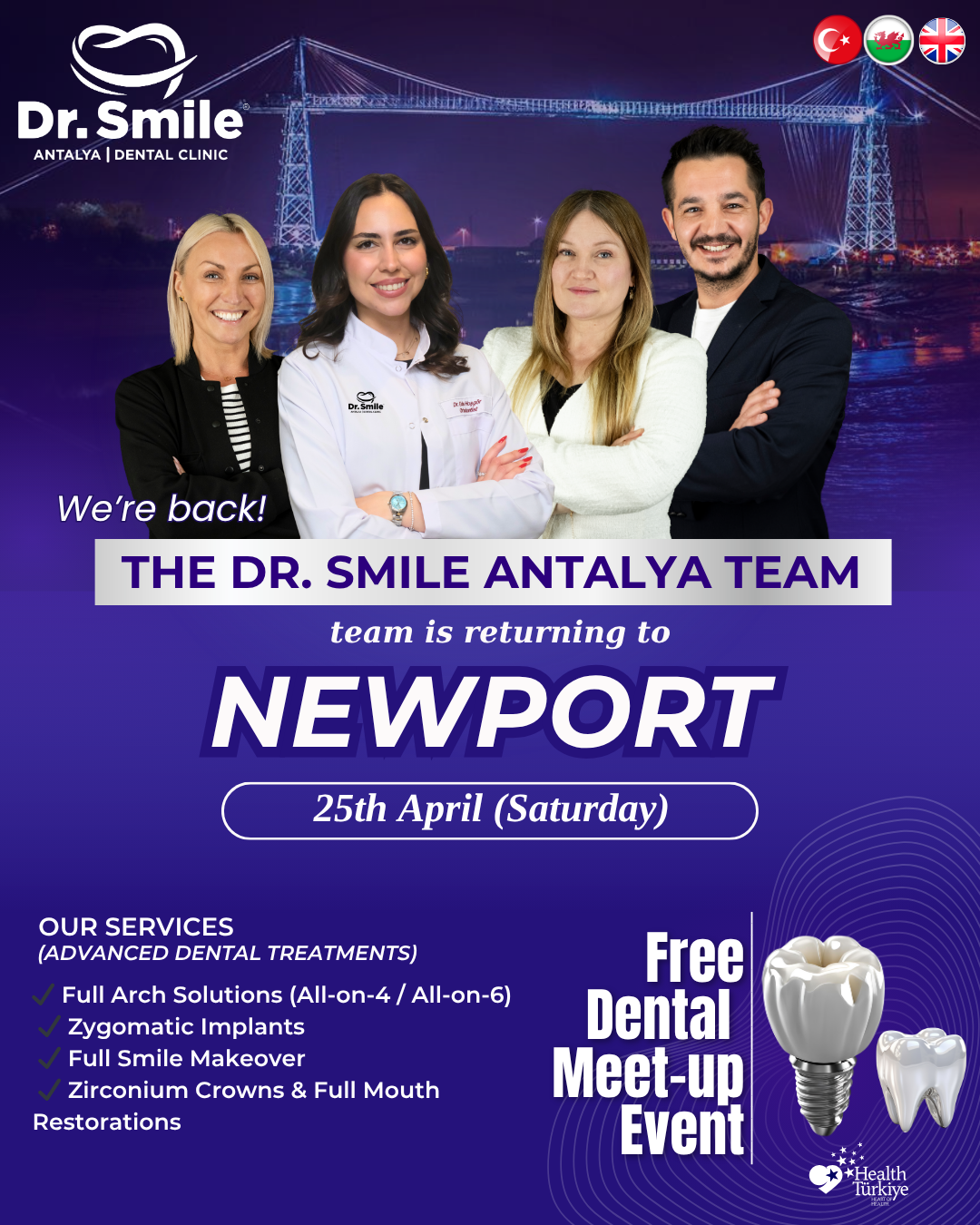 Dr Smile Antalya Dental Clinic Facebook ad: FREE DENTAL MEET-UP!