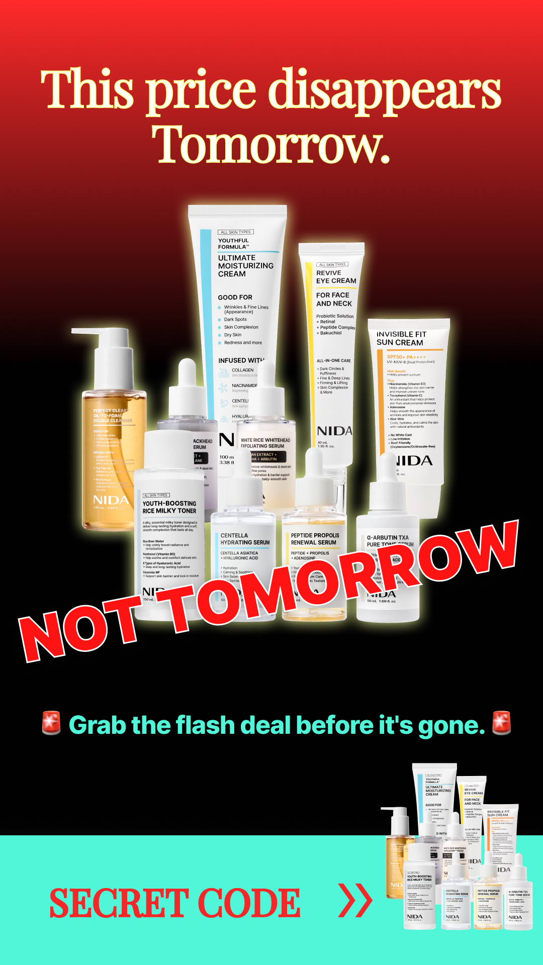 NIDA Skincare Facebook ad