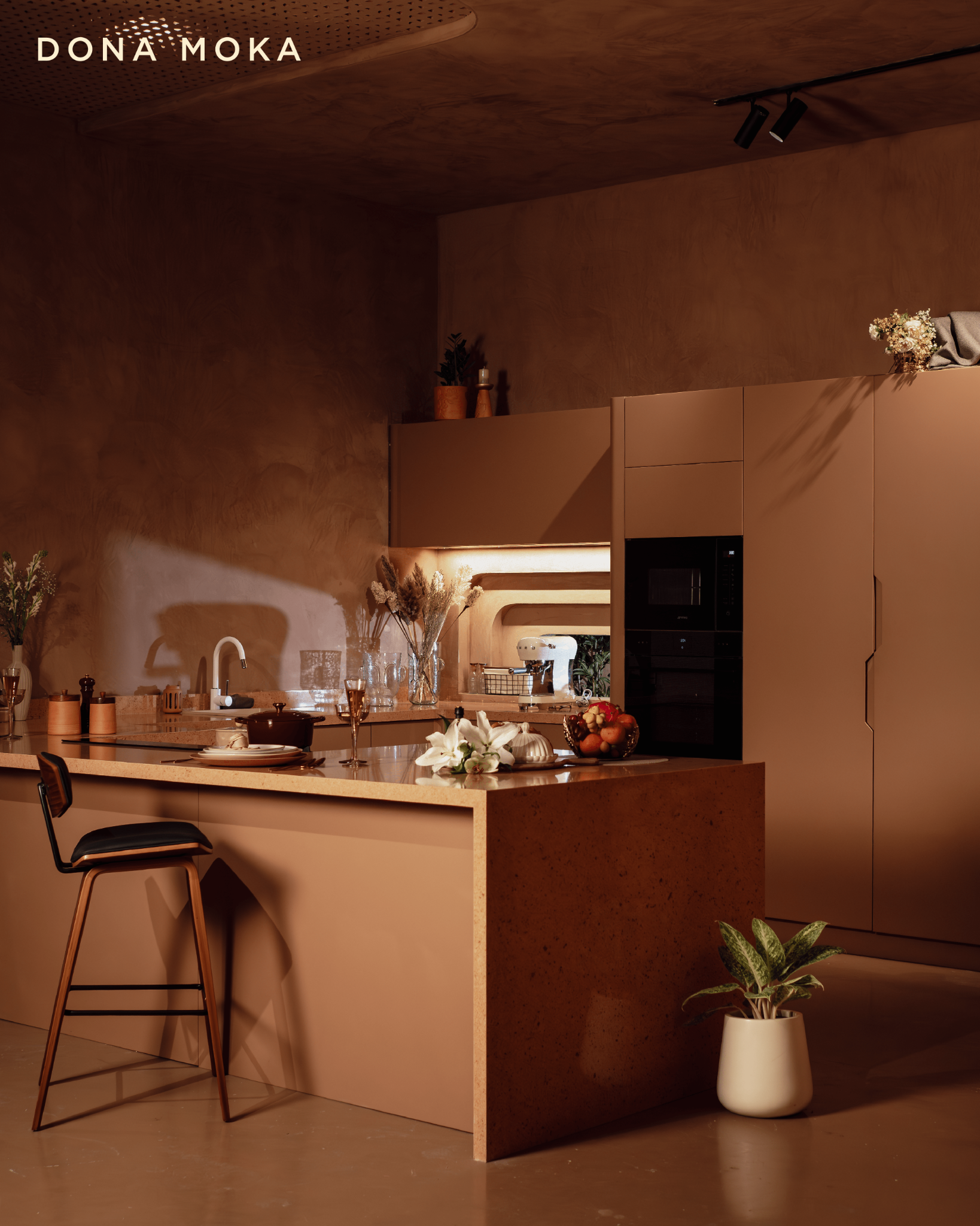 Dona Modular Systems LLP Facebook ad: A dry kitchen for gathering.