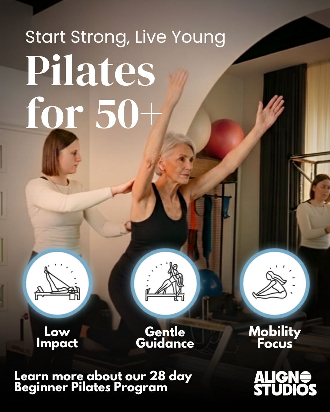 Align Studios Facebook ad: Move Better in 28 Days