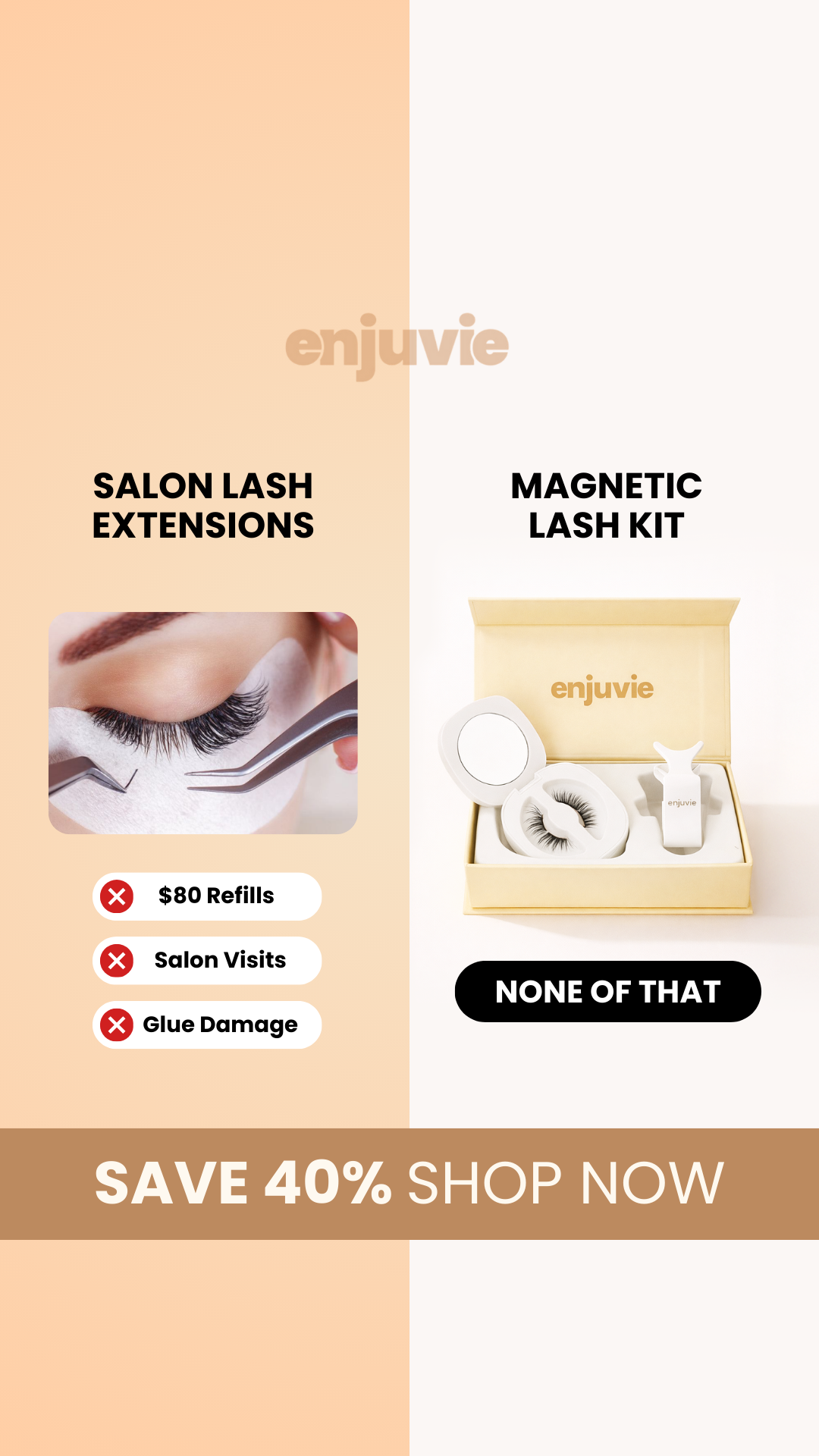 Enjuvie Facebook ad: Asian Beauty's Best-Kept Lash Secret Revealed