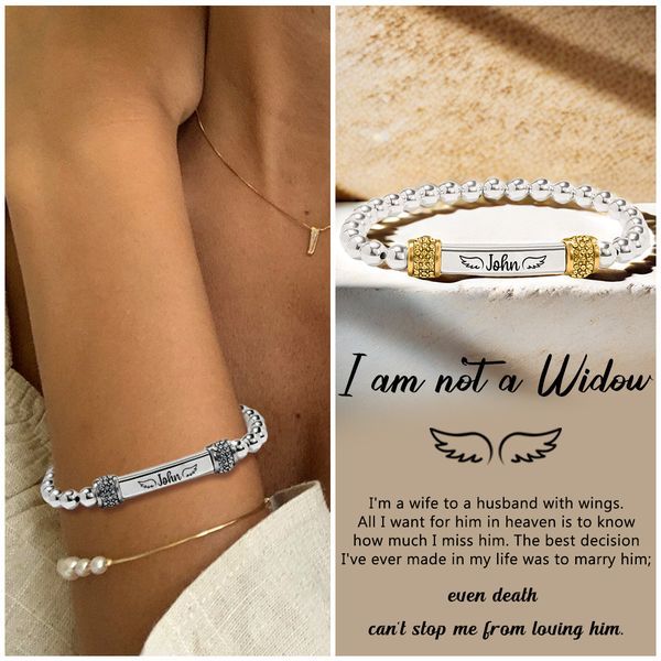 Belovejewel.uk Facebook ad: For Memorial - I'm a Wife to a Husband Custom Name Bead…