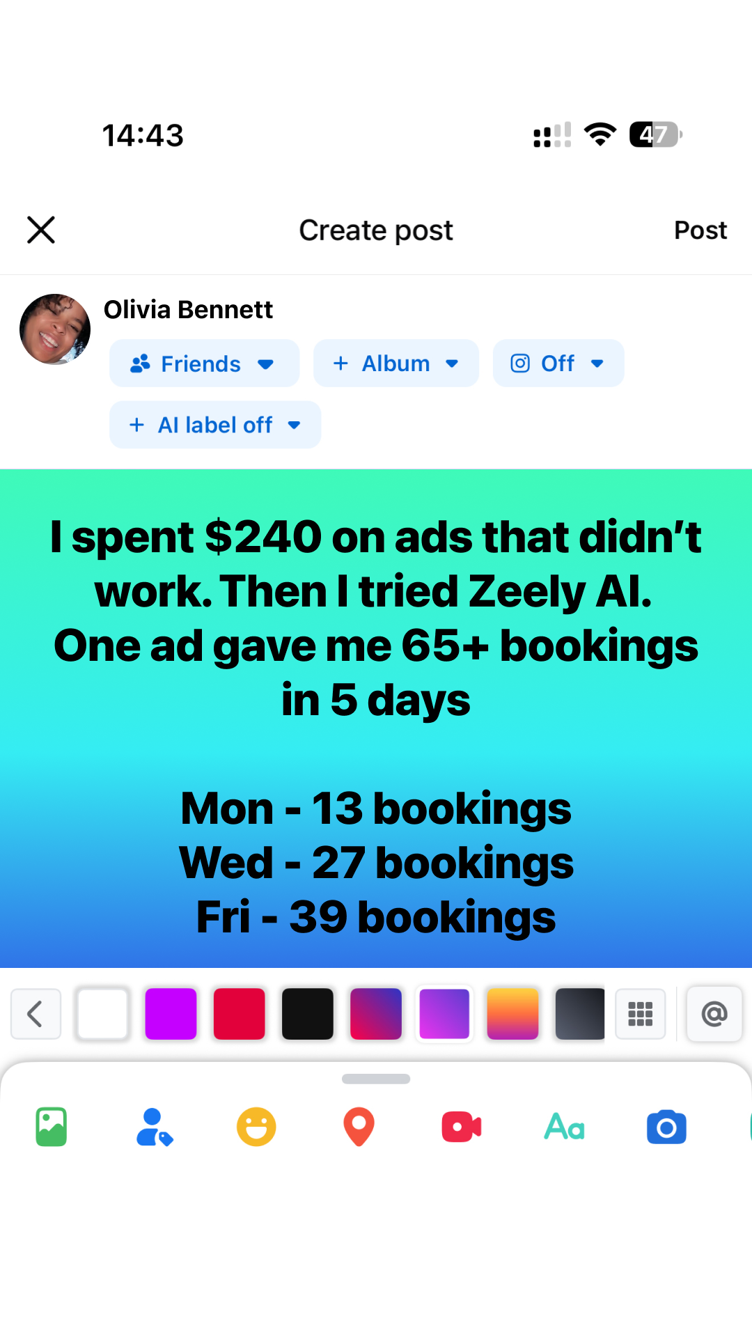 Zeely Facebook ad