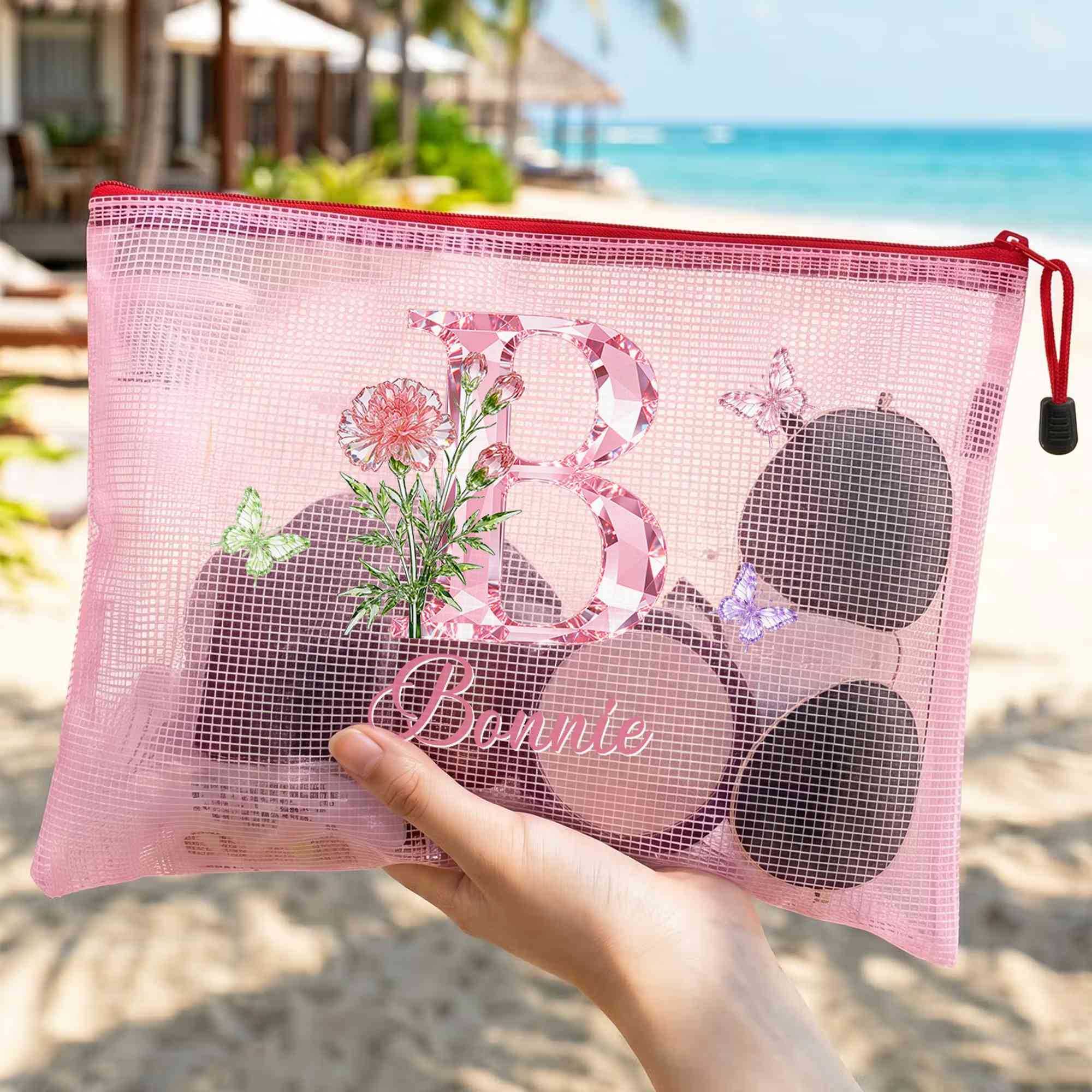 Insgifts Facebook ad: Custom Name Diamond Effect Birth Flower Alphabet PVC Mesh…