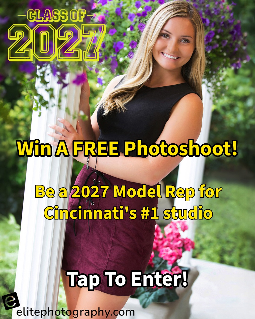 Elite Photography Facebook ad: Win A Free Senior Picture Photoshoot!