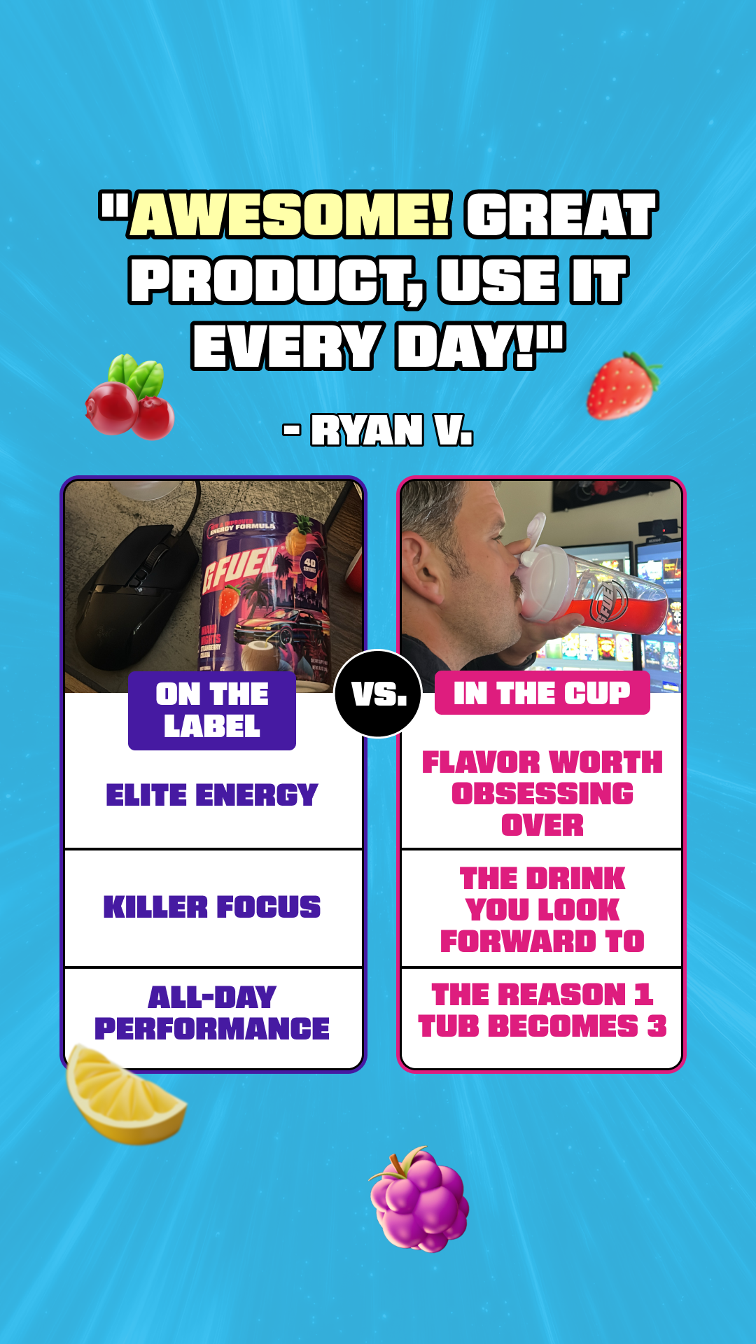 G FUEL Facebook ad