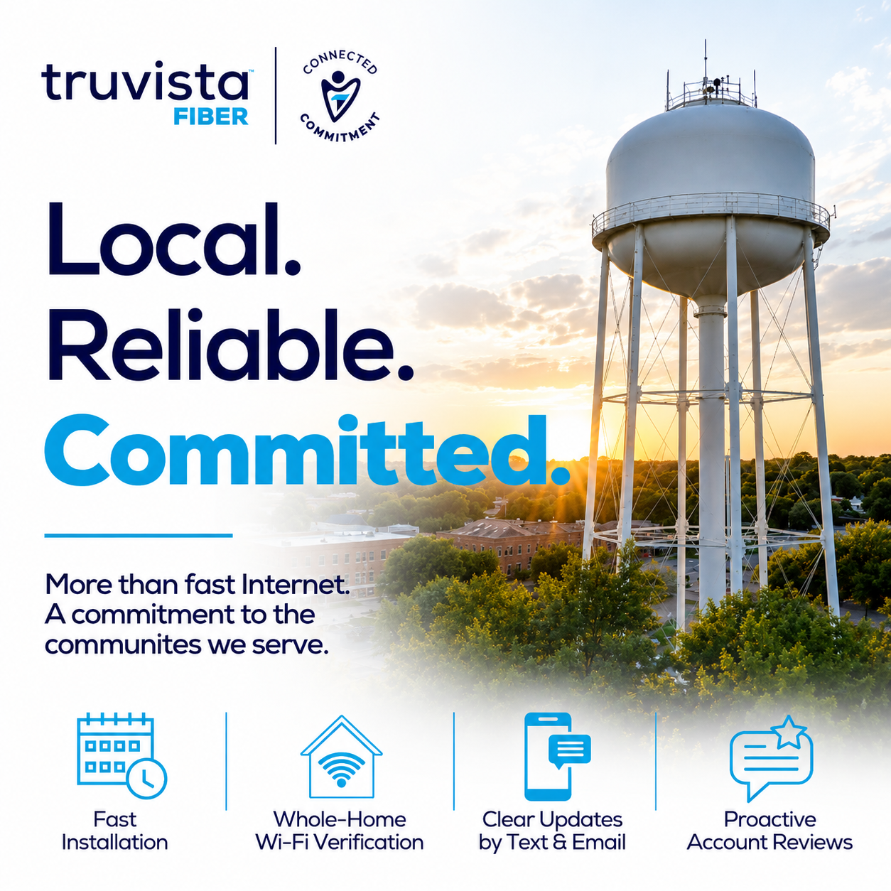 Truvista Fiber Facebook ad: Experience the local difference.