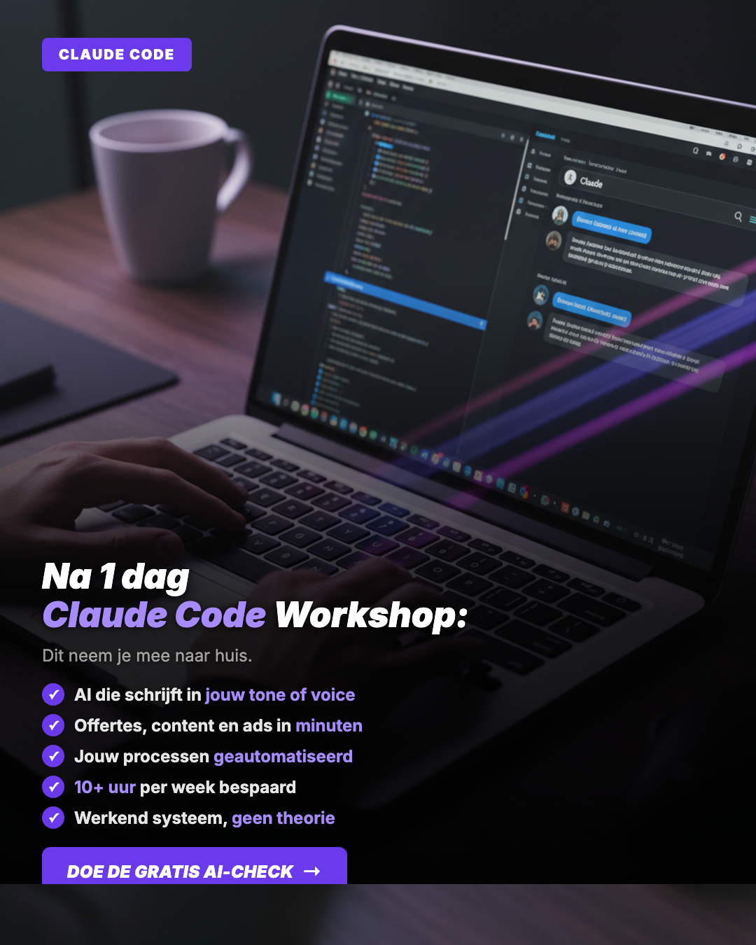 TAP Agency Facebook ad: Doe de gratis AI-check
