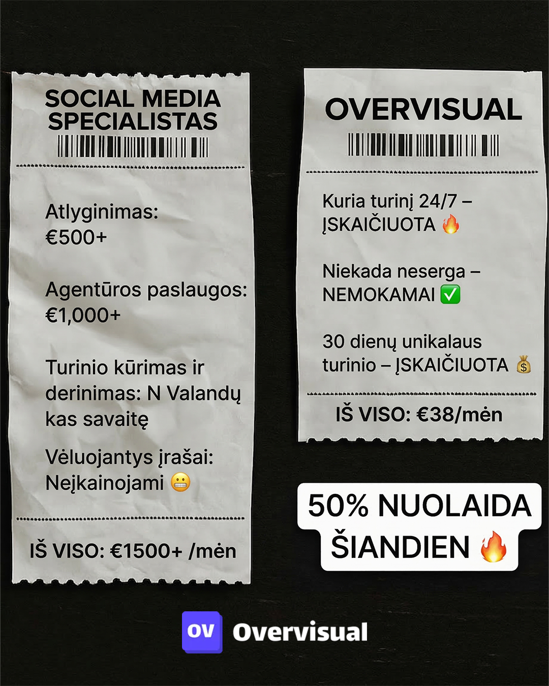 Overvisual Facebook ad