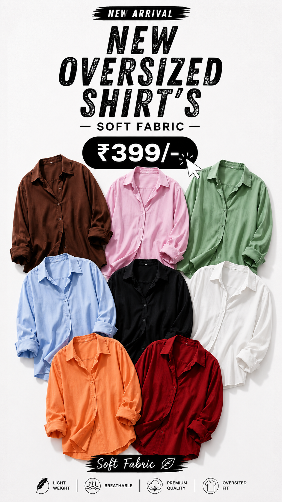 Urbunx Facebook ad: ₹399 | OVERSIZED SHIRTS