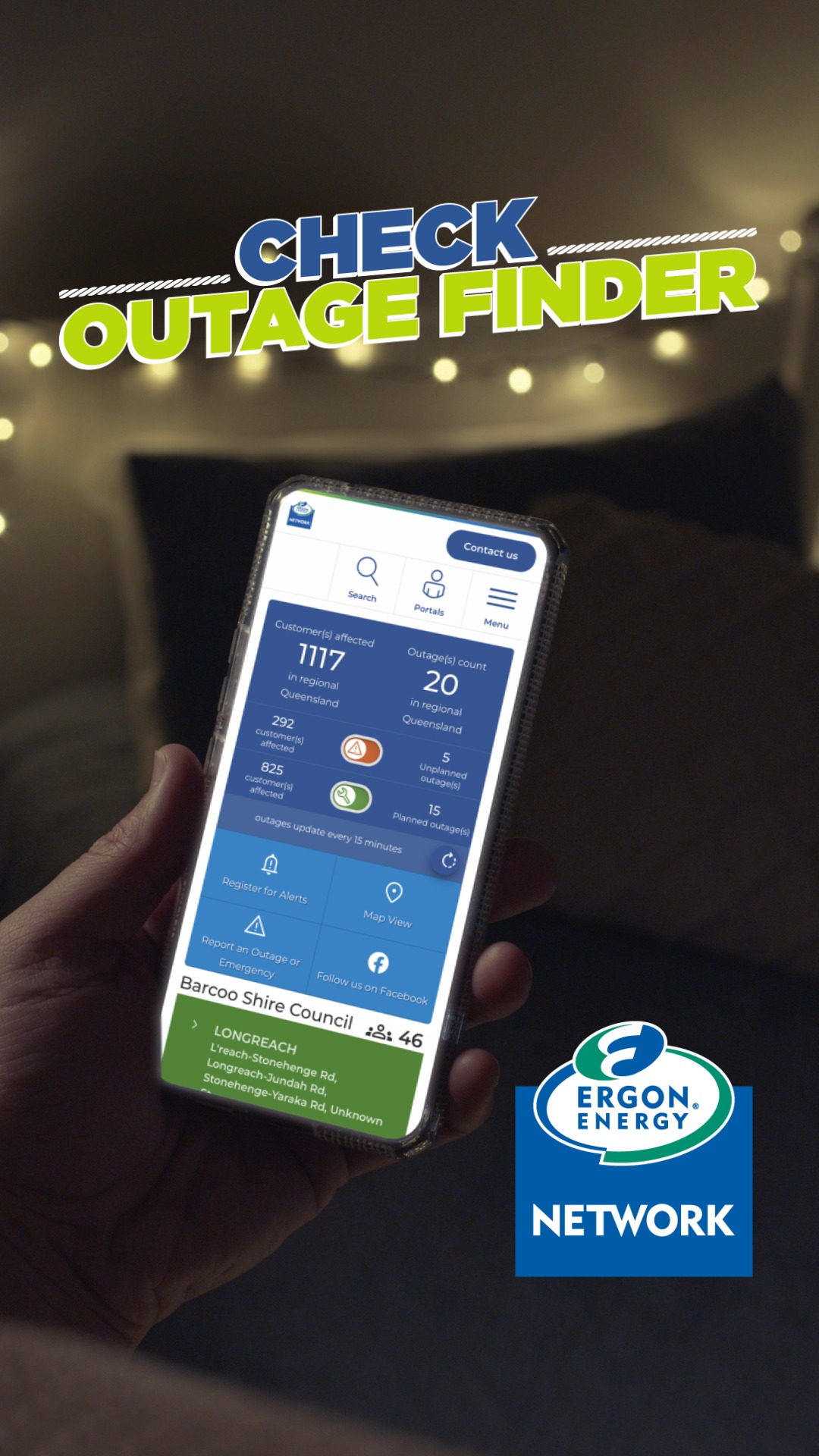 Ergon Energy Network Facebook ad from Nov 1, 2025
