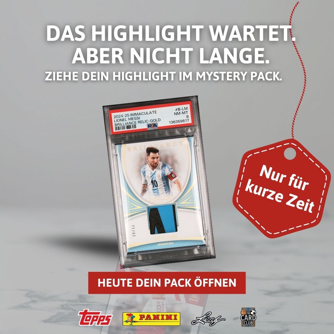 The Card Club Facebook ad: Messi oder Ronaldo in JEDEM Pack