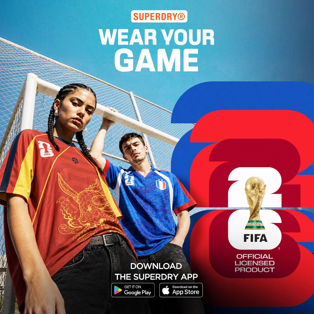 Superdry Facebook ad: The Official Superdry x FIFA Collection Has Landed.