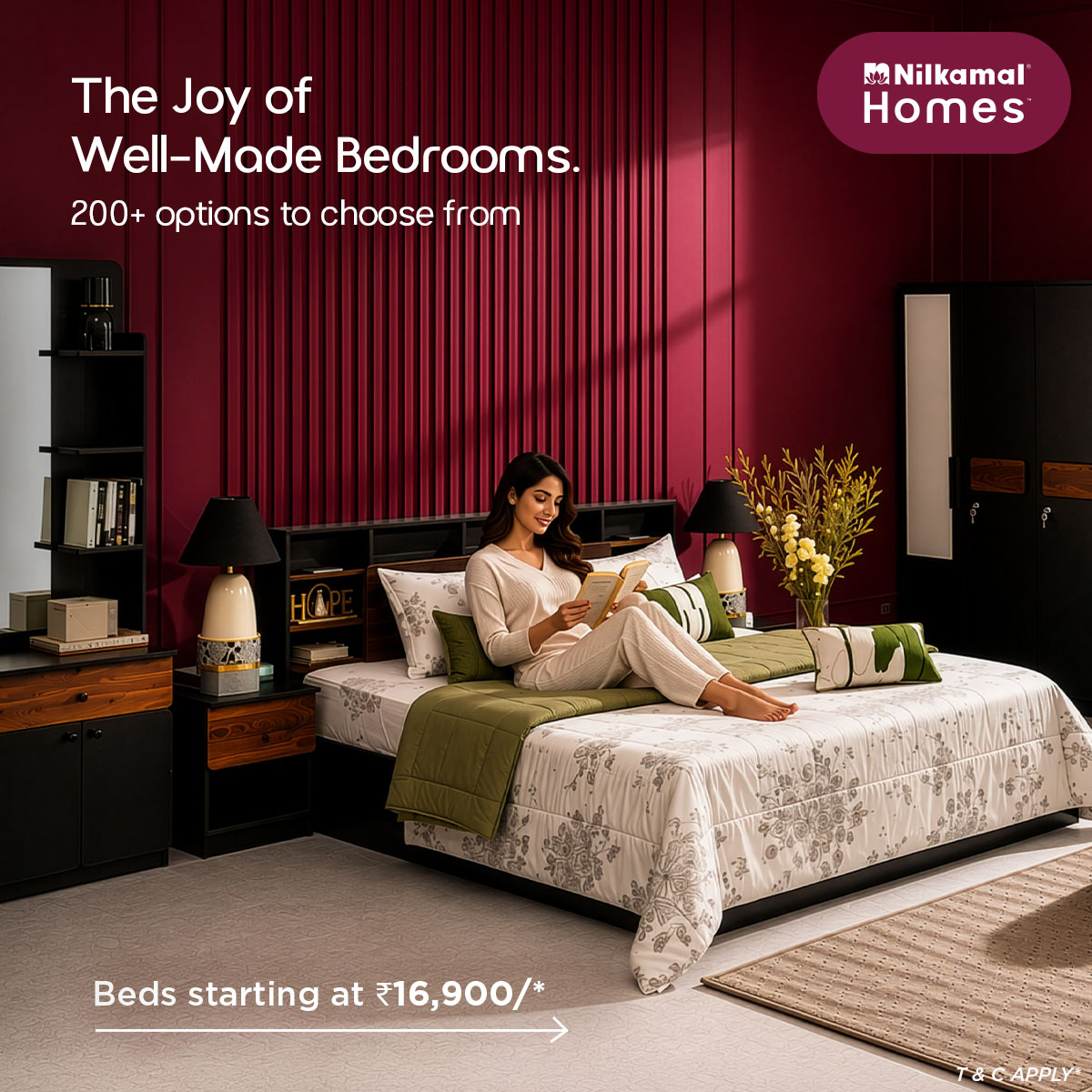 Nilkamal Homes Facebook ad: Discover 200+ well-made beds, crafted for beauty, built…