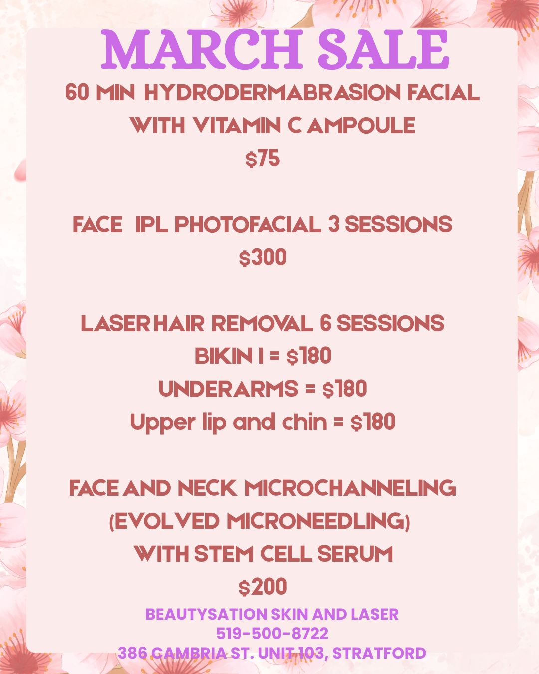 BeautySation Skin and Laser Facebook ad from Mar 1, 2026