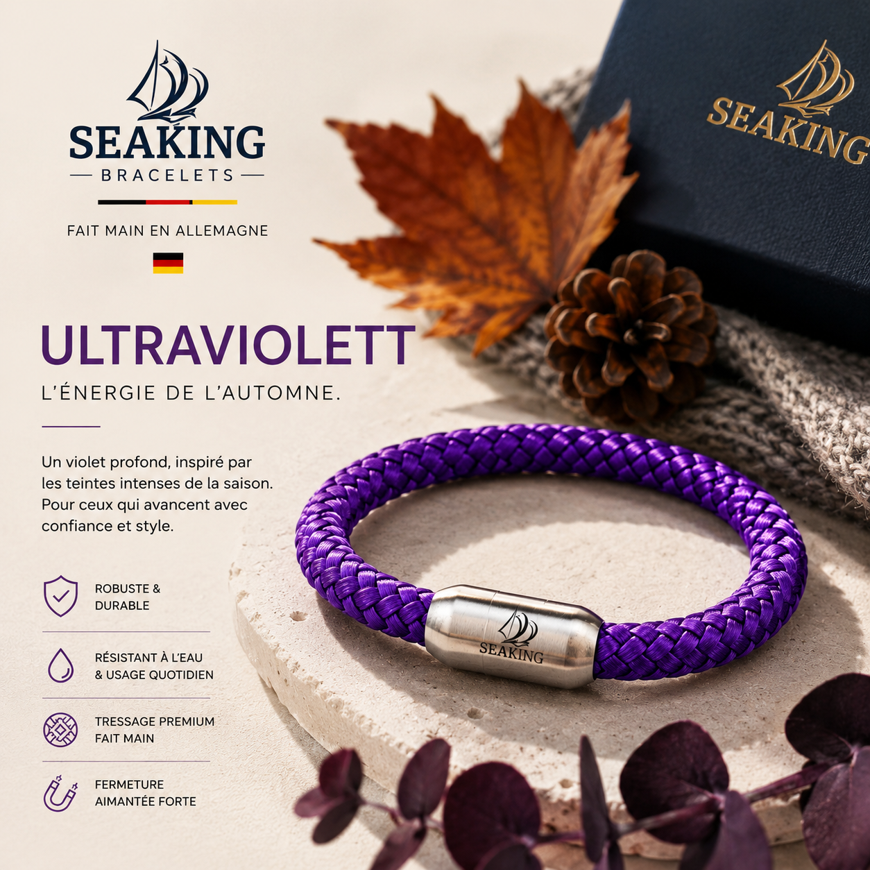 SeaKing Bracelets Facebook ad: L’automne a trouvé sa couleur.