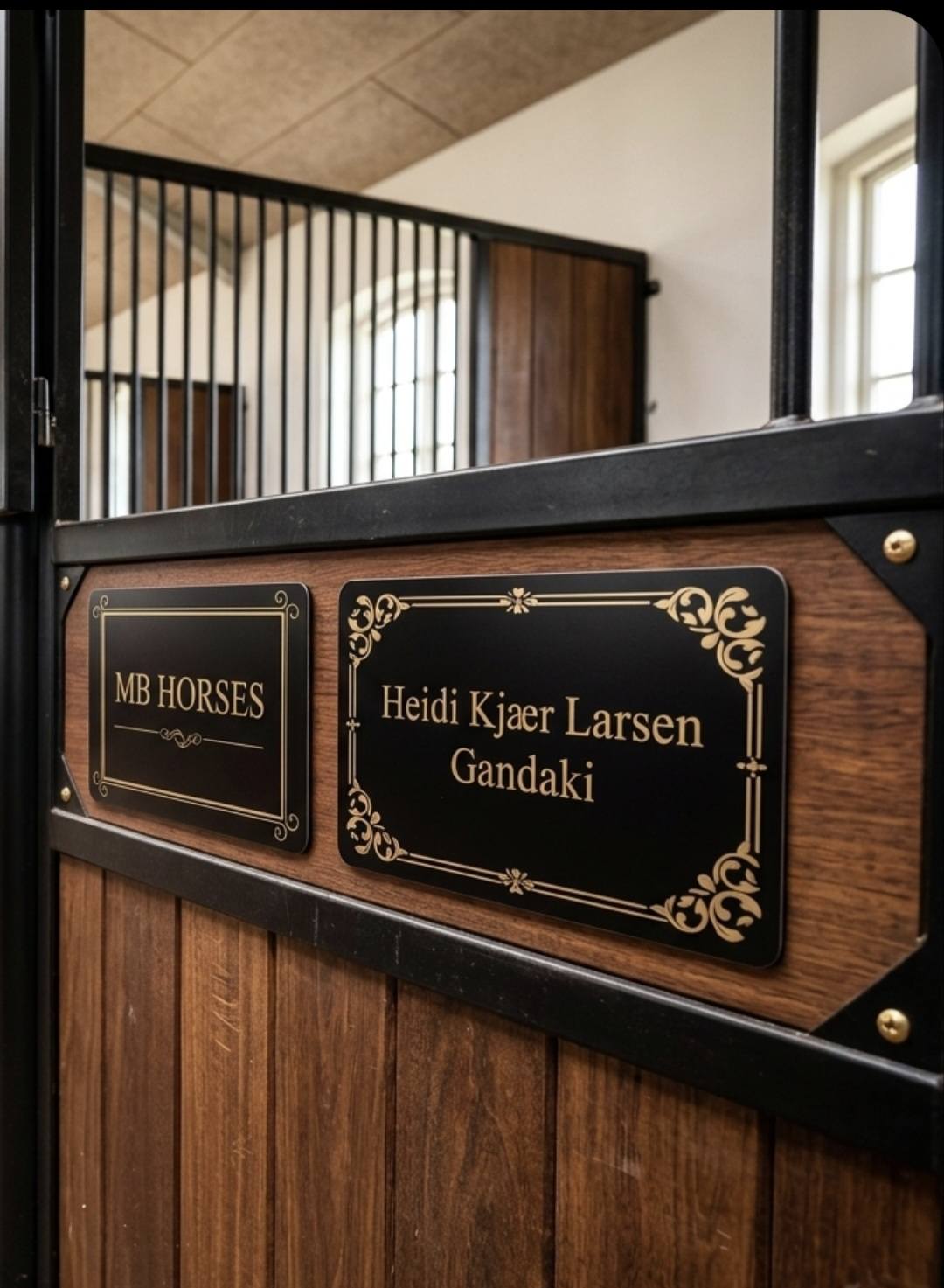 Laser - Art Facebook ad: Navneskilt til dine hestebokse.