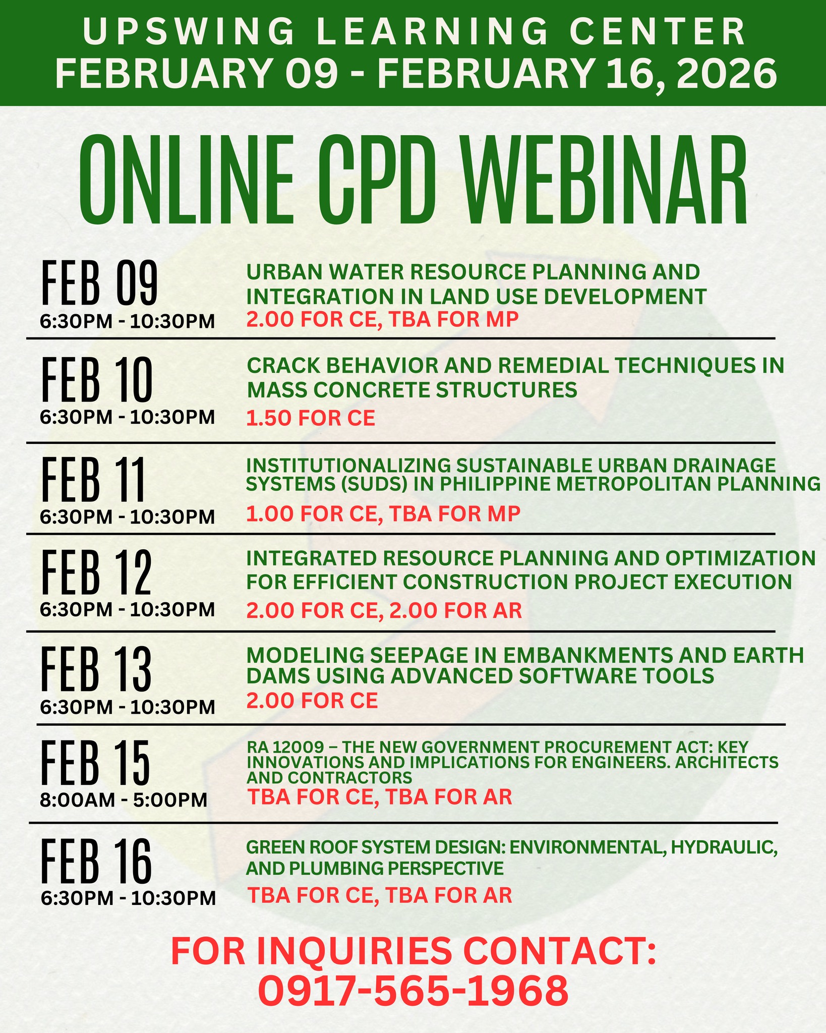 Upswing Learning Center CPD Provider Facebook ad: CPD POINTS FOR CE, AR, MP