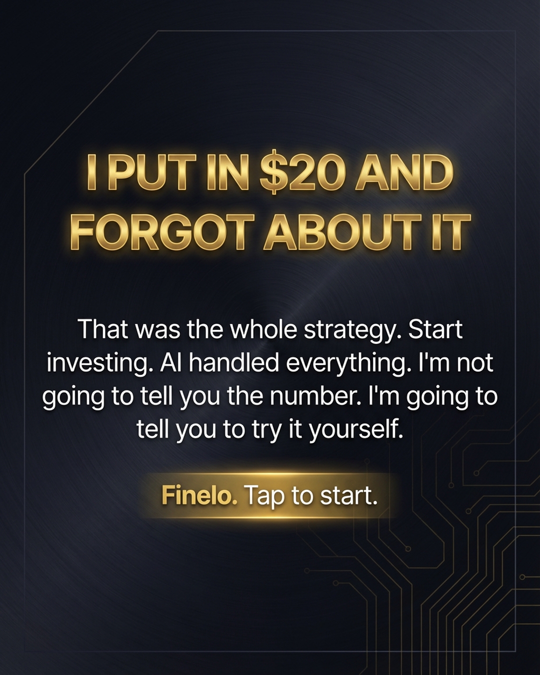 Finelo Facebook ad: Start Now!