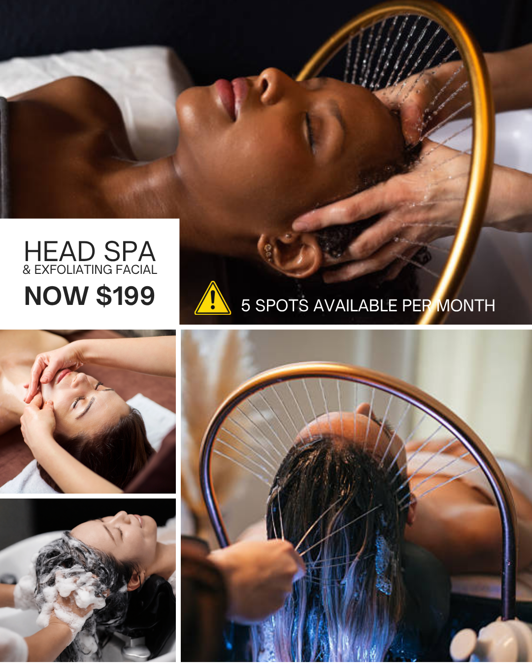 Platinum Ink & Beauty Head Spa Facebook ad: Only 5 spots available per month