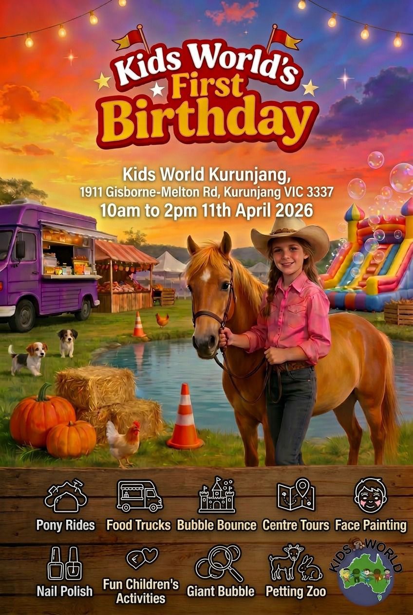 Kids World Kurunjang Facebook ad: Kids World turns one!