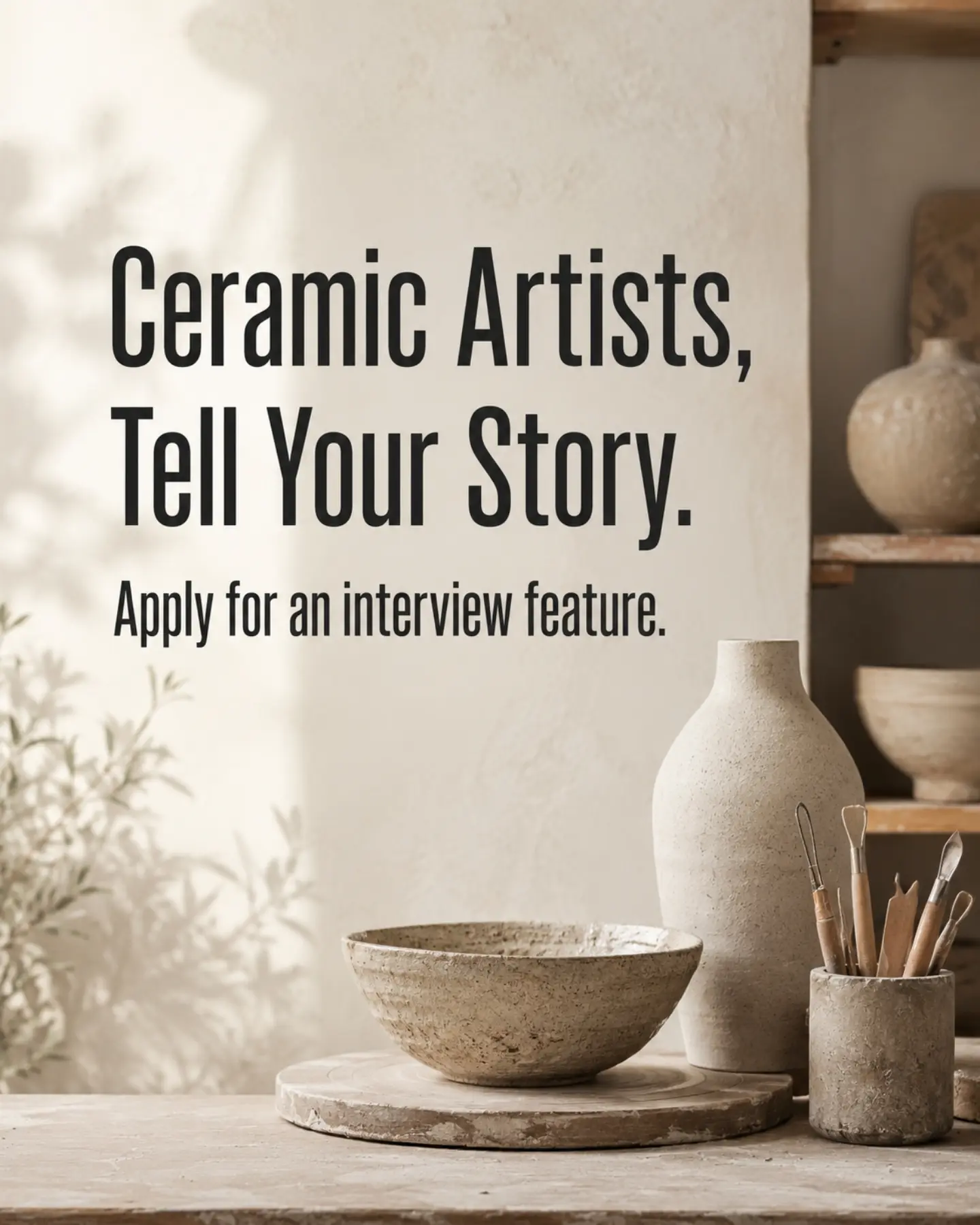 artyratjournal Facebook ad: Ceramic Artists: Share Your Story!